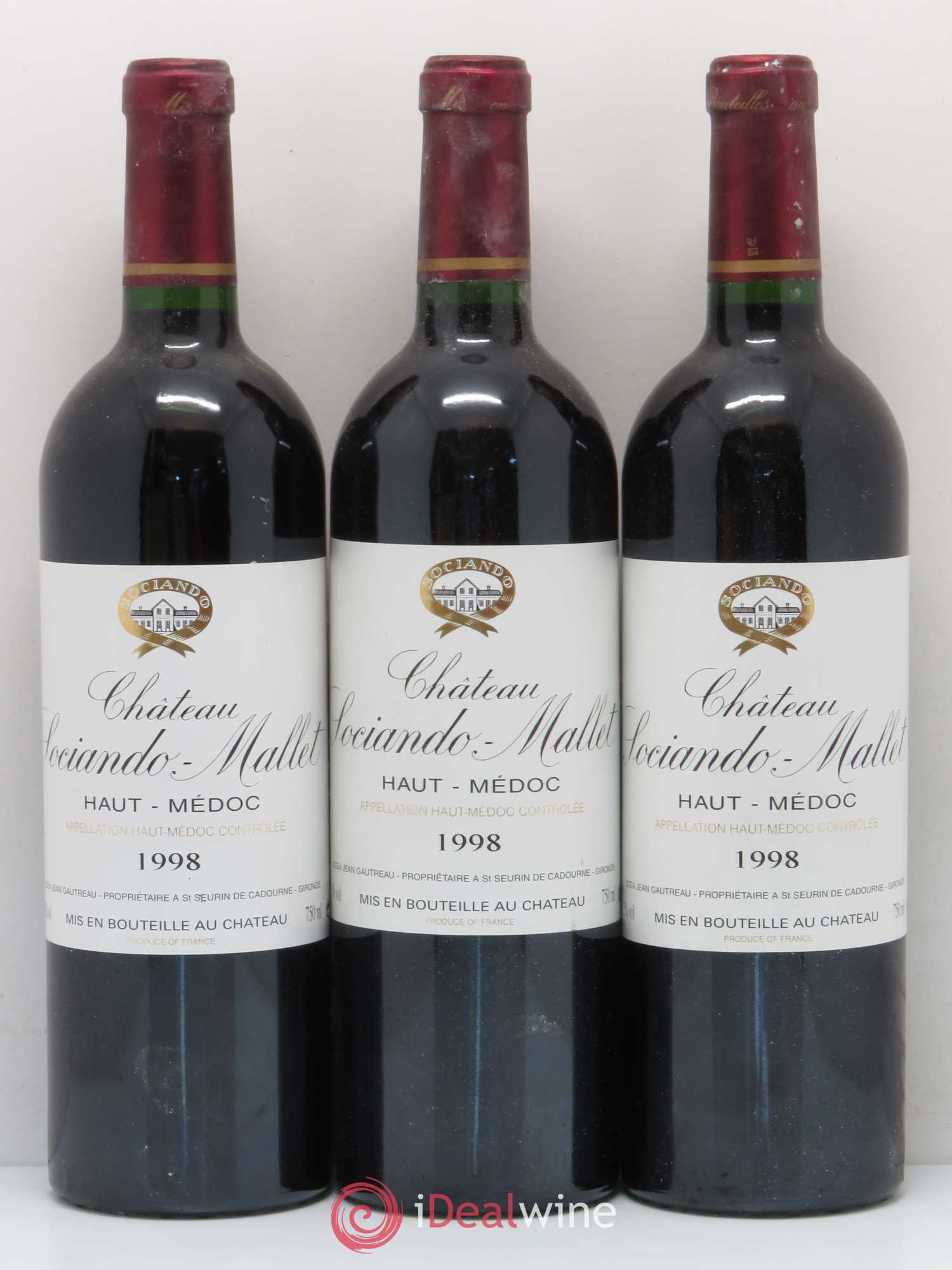 Château Sociando Mallet 1998 - Lot de 6 bouteilles - 2