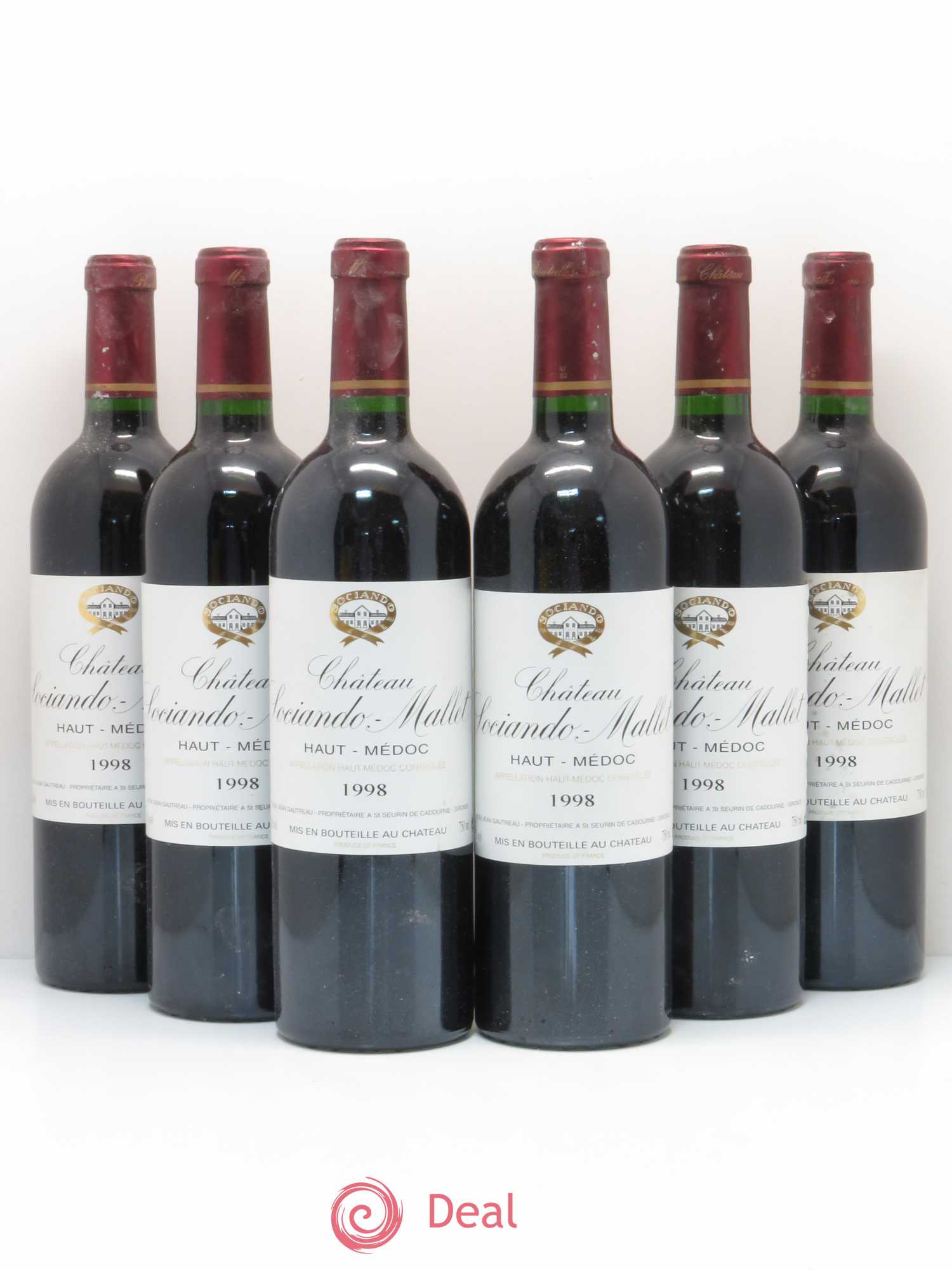 Château Sociando Mallet 1998 - Lot de 6 bouteilles - 0