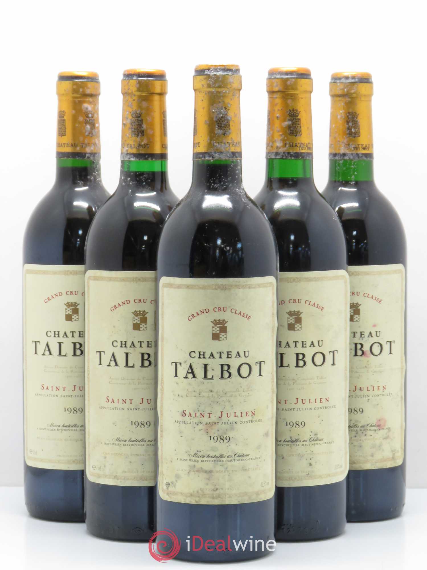 Château Talbot 4ème Grand Cru Classé 1989 - Lot de 5 bouteilles - 0