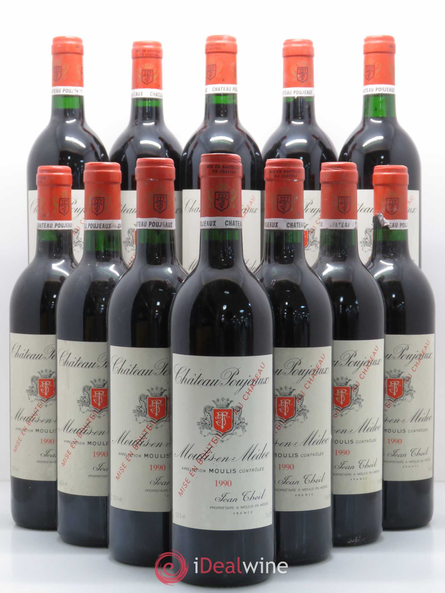 Château Poujeaux 1990 - Lot de 12 bouteilles - 0