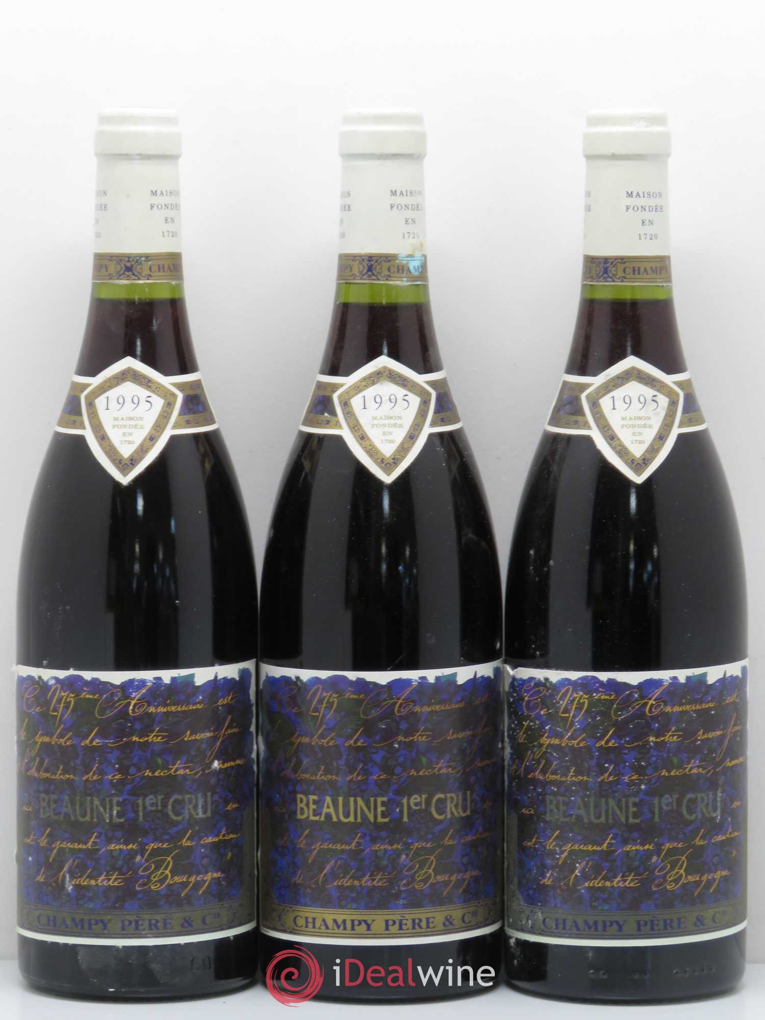 Beaune 1er Cru Champy 1995 - Lot de 3 bouteilles - 0