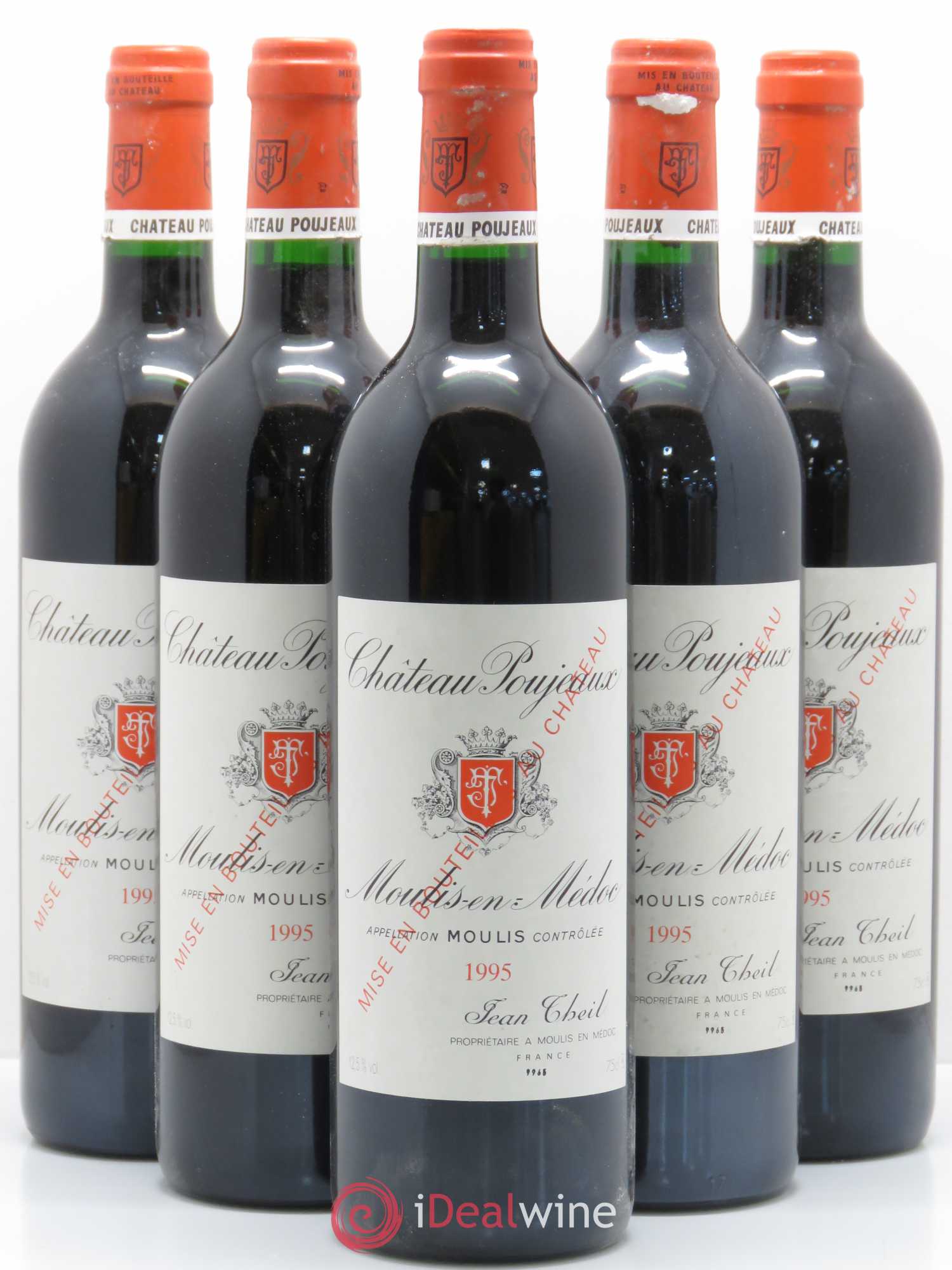 Château Poujeaux 1995 - Lot de 5 bouteilles - 0