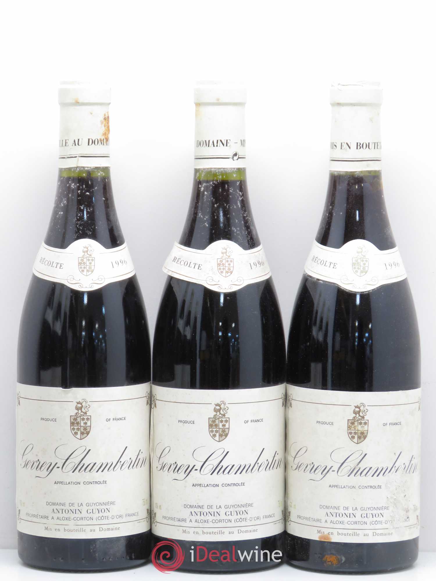 Gevrey-Chambertin Domaine Antonin Guyon 1996 - Lot de 3 bouteilles - 0