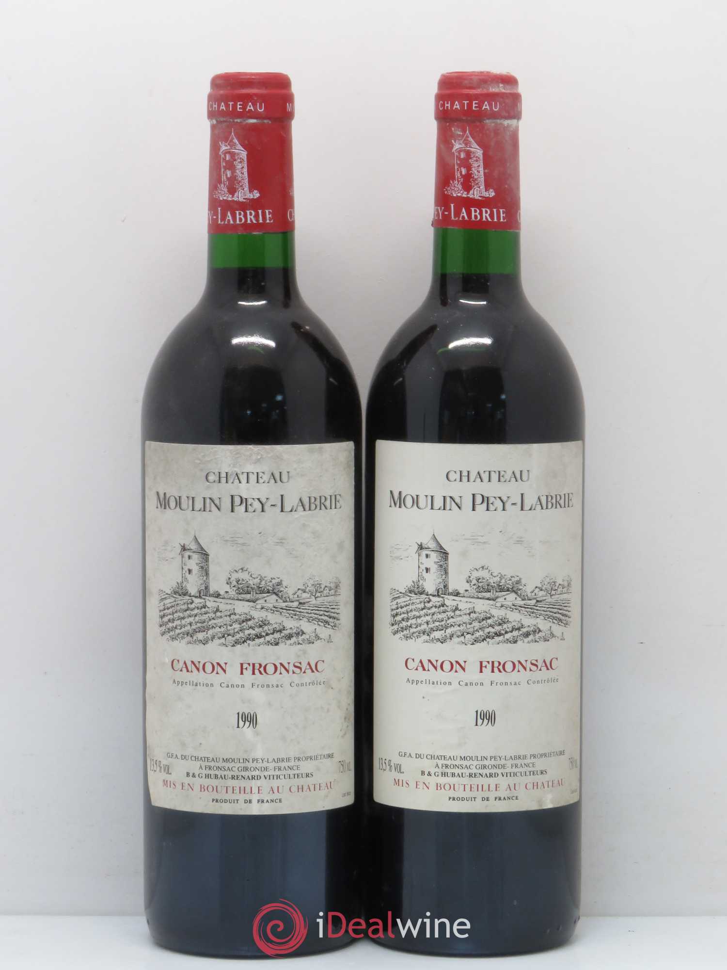 Château Moulin Pey-Labrie 1990 - Posten von 2 Flaschen - 0