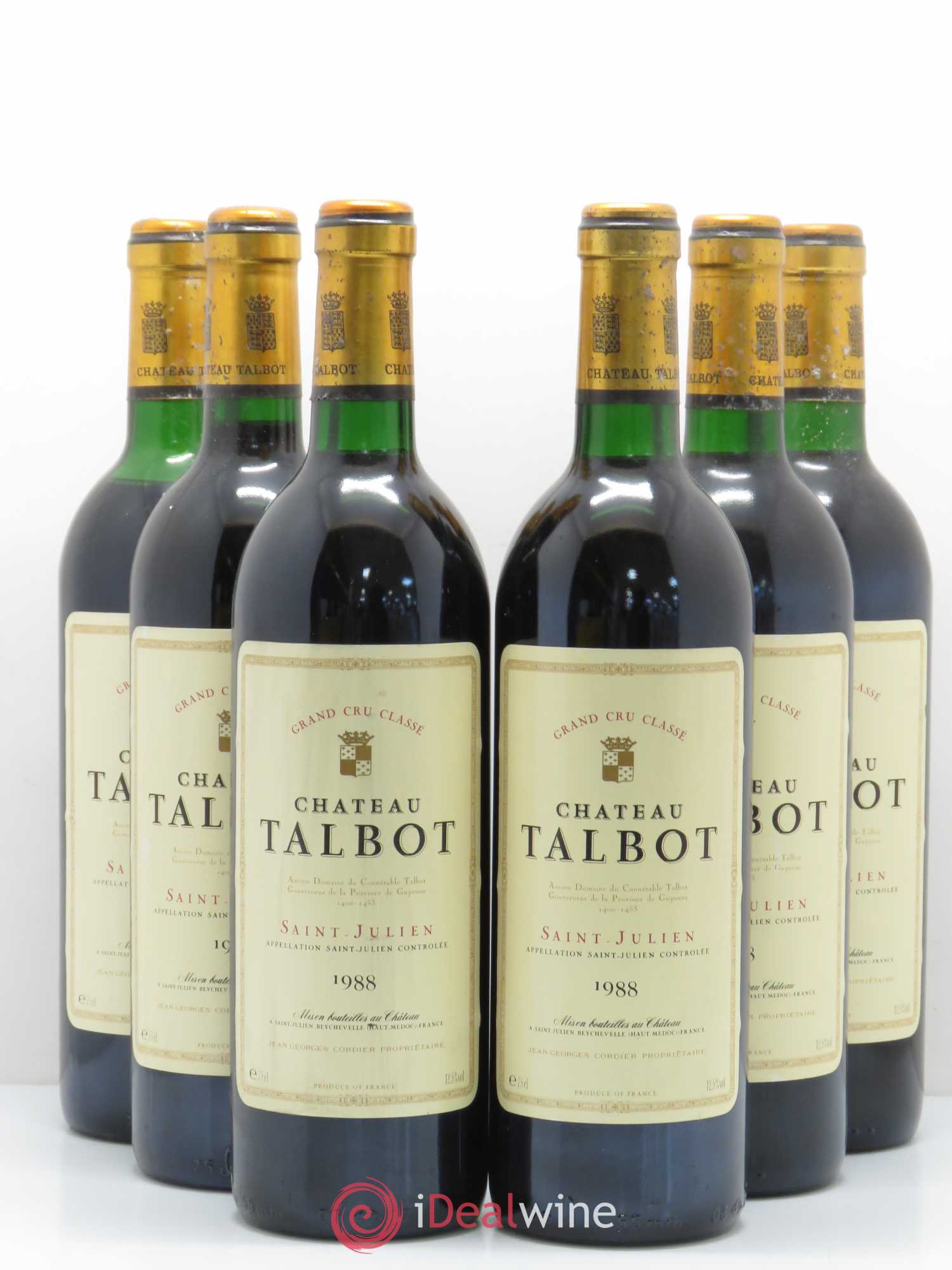 Château Talbot 4ème Grand Cru Classé 1988 - Lot de 6 bouteilles - 0