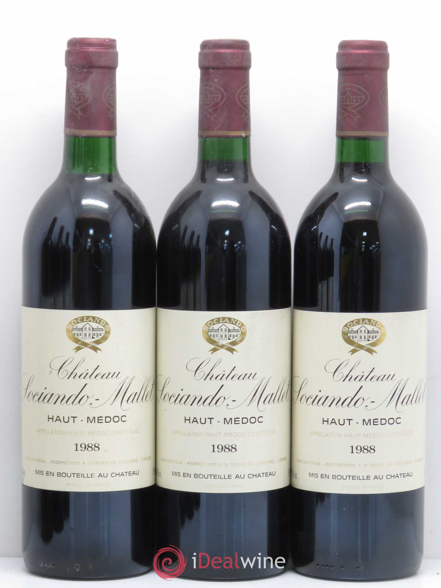 Château Sociando Mallet 1988 - Lot de 6 bouteilles - 1