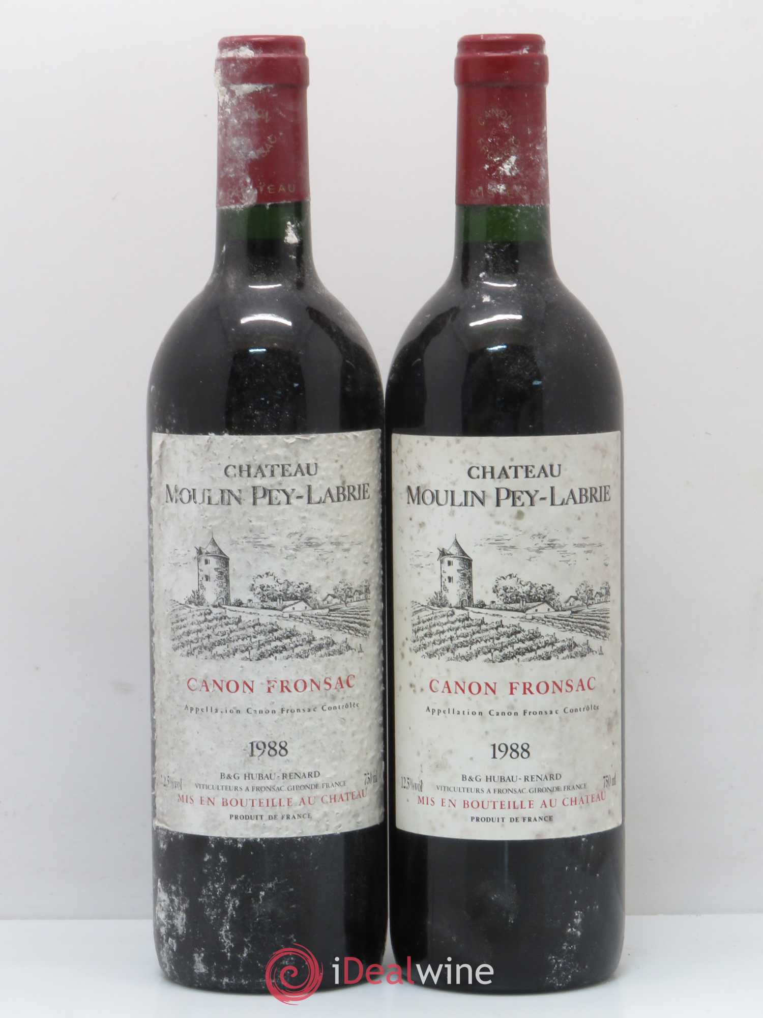 Château Moulin Pey-Labrie 1988 - Lot de 2 bouteilles - 0