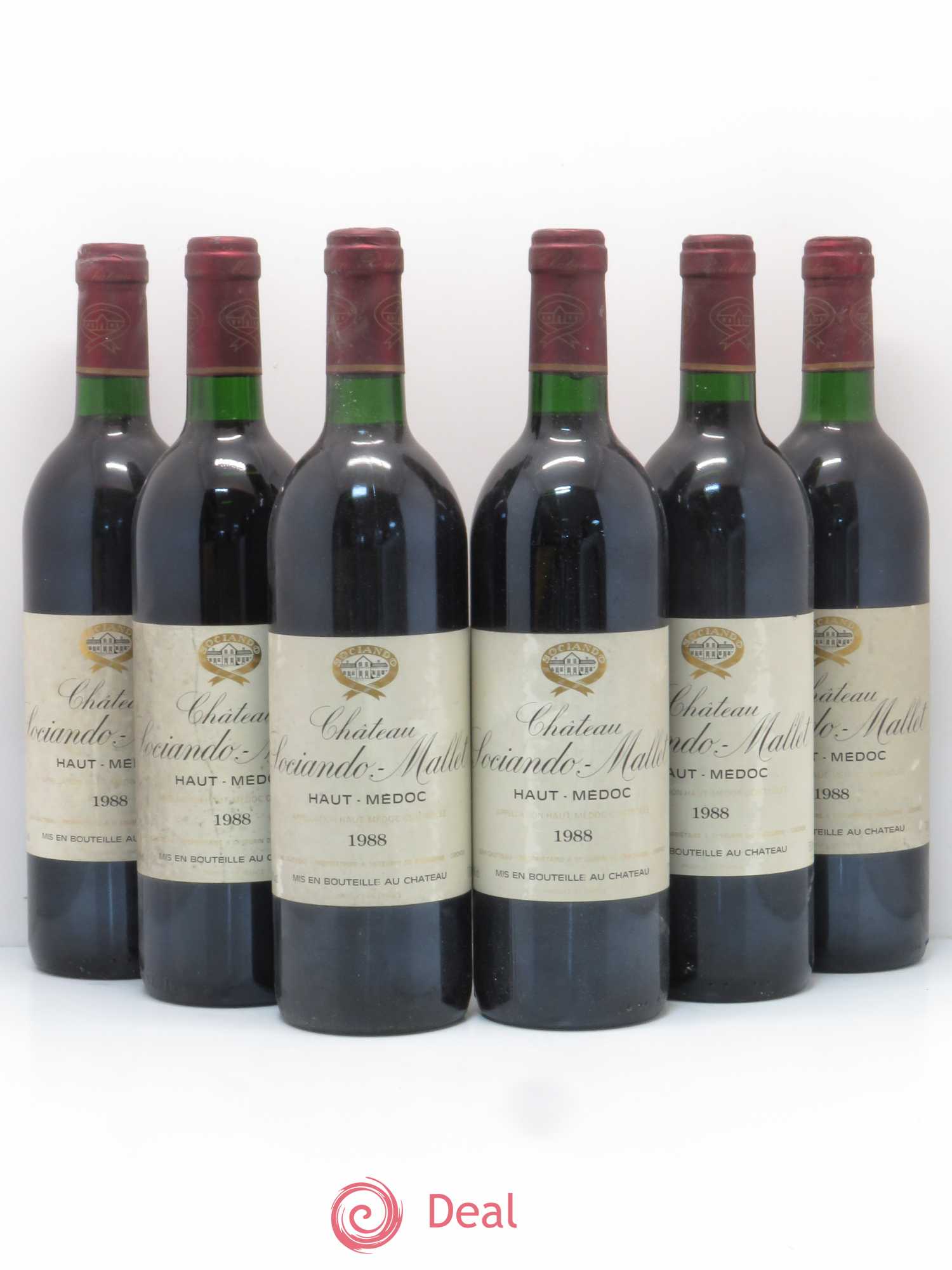 Château Sociando Mallet 1988 - Lot de 6 bouteilles - 0