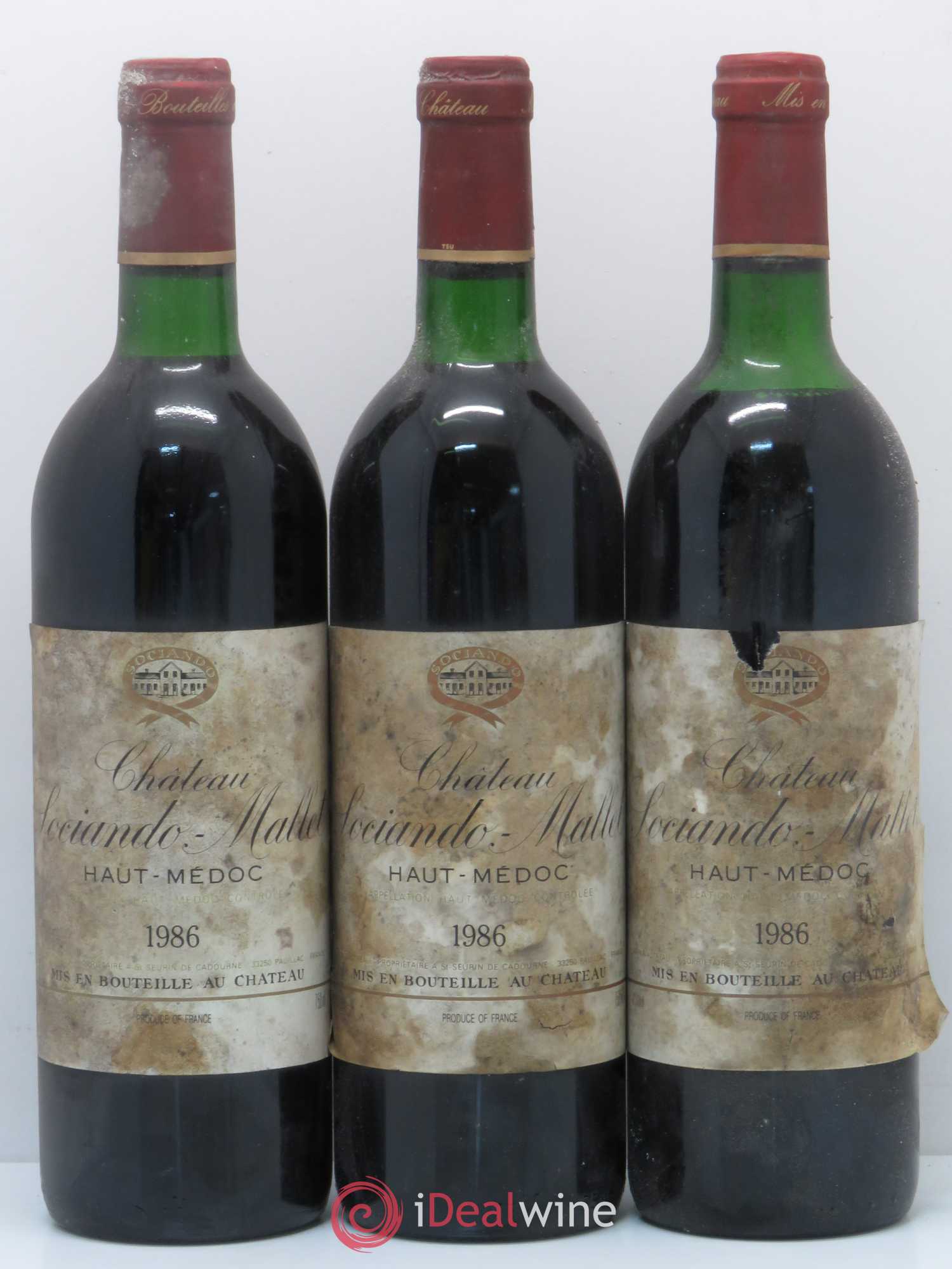 Château Sociando Mallet 1986 - Lot de 12 bouteilles - 1