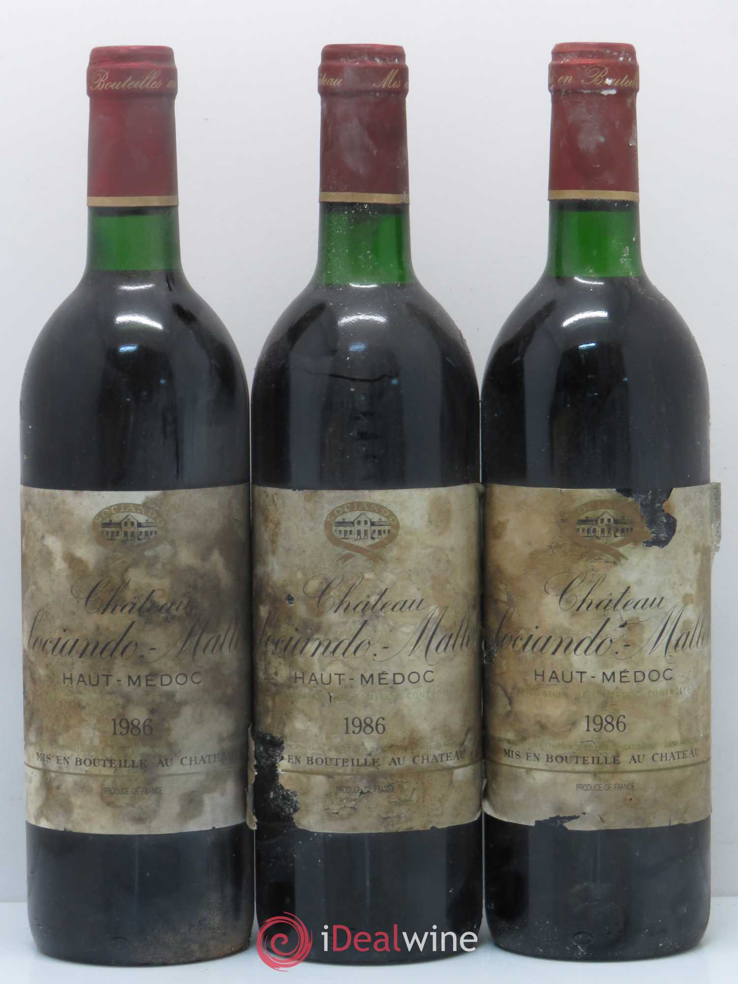 Château Sociando Mallet 1986 - Lot de 12 bouteilles - 2