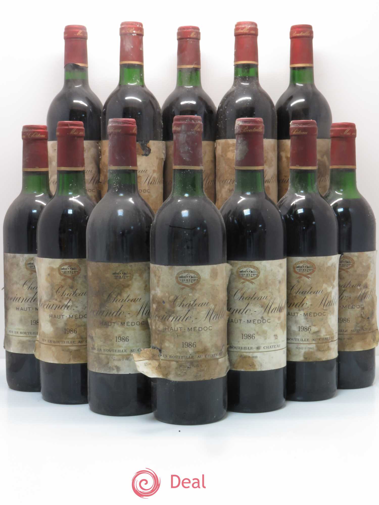 Château Sociando Mallet 1986 - Lot de 12 bouteilles - 0