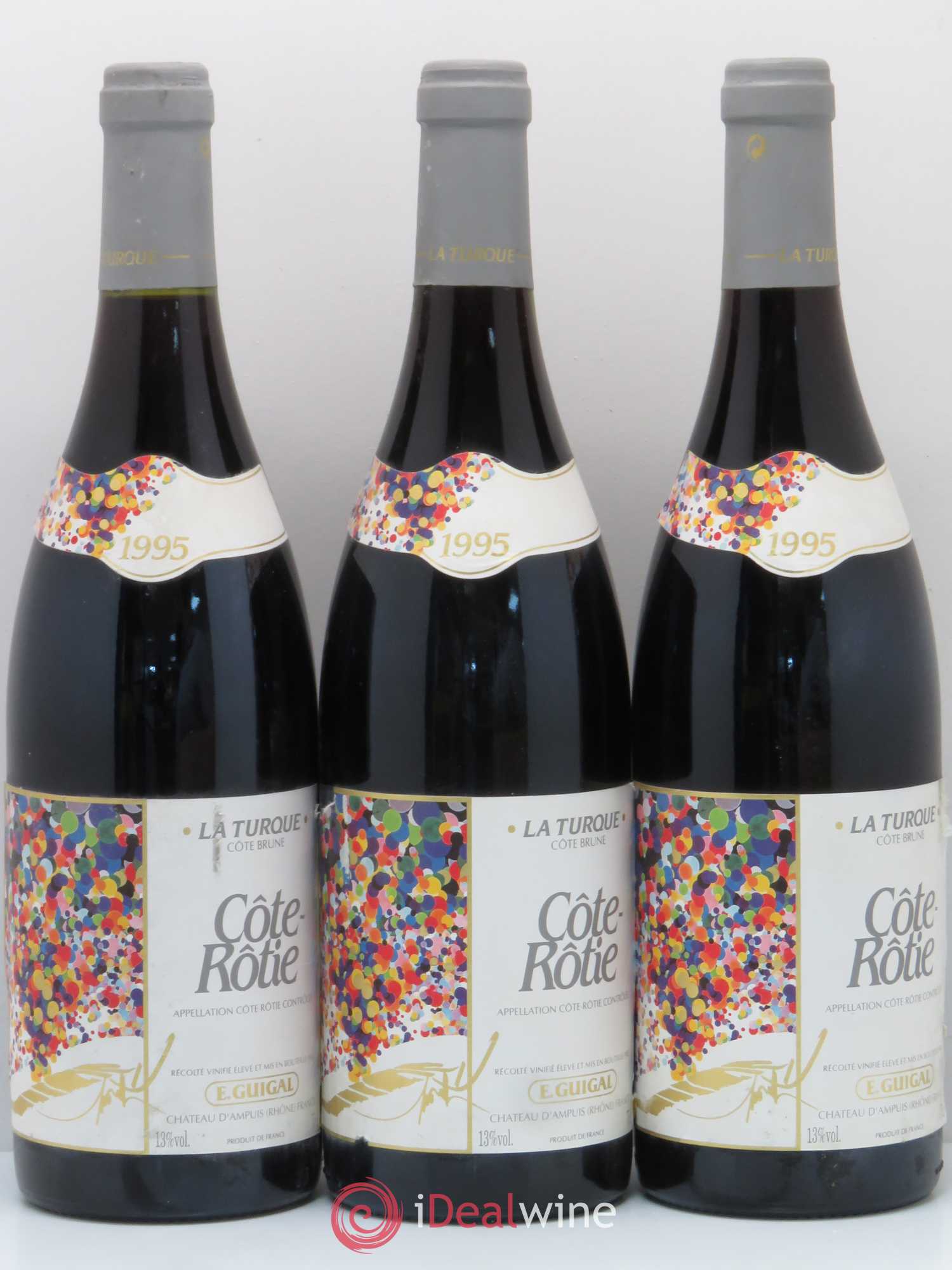 Côte-Rôtie La Turque Guigal 1995 - Lot de 3 bouteilles - 0