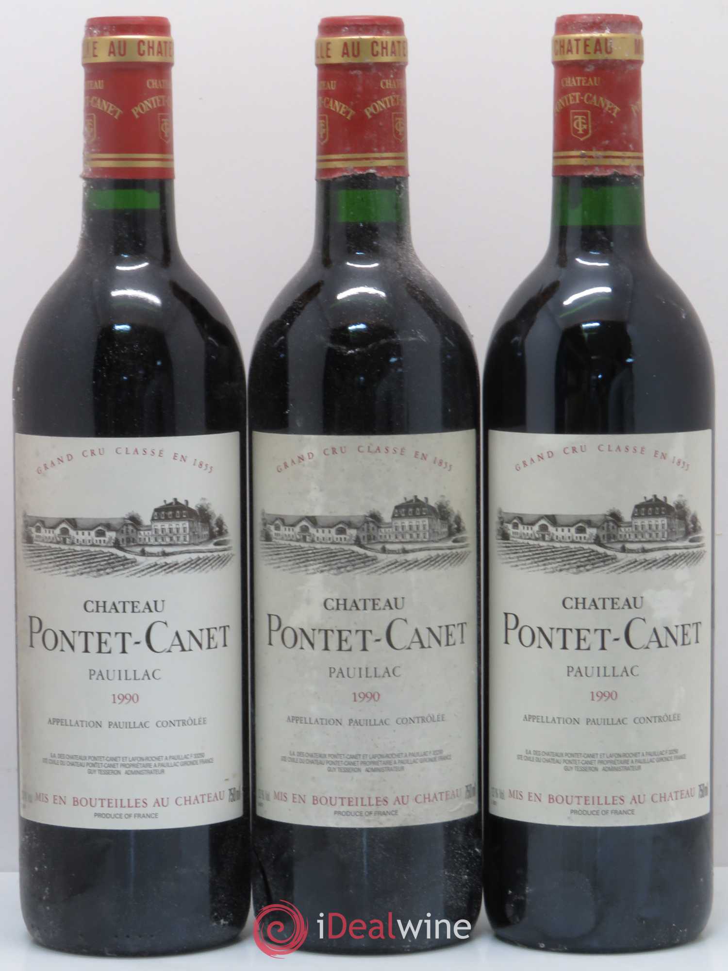 Château Pontet Canet 5ème Grand Cru Classé 1990 - Lot de 12 bouteilles - 1