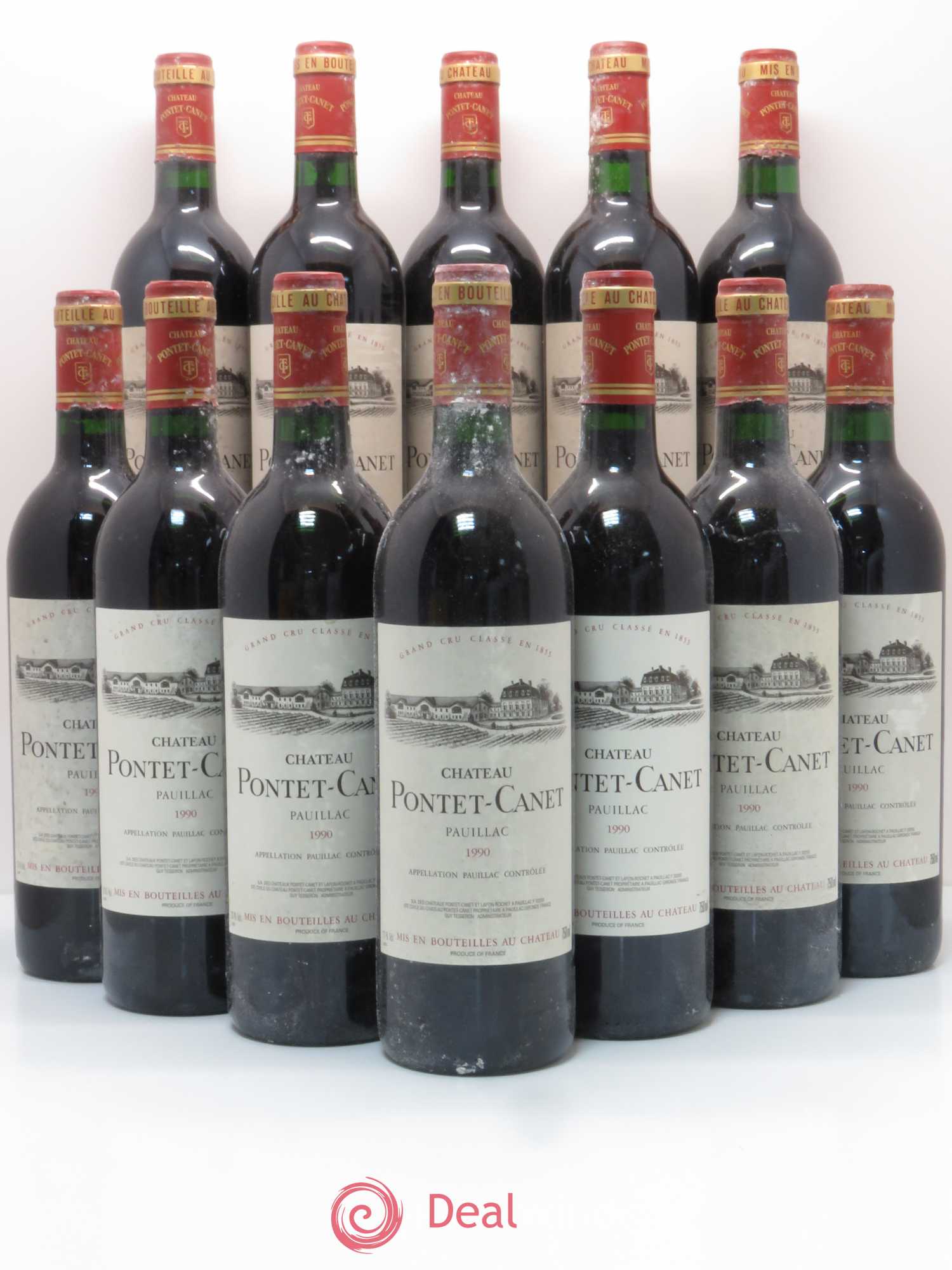 Château Pontet Canet 5ème Grand Cru Classé 1990 - Lot de 12 bouteilles - 0