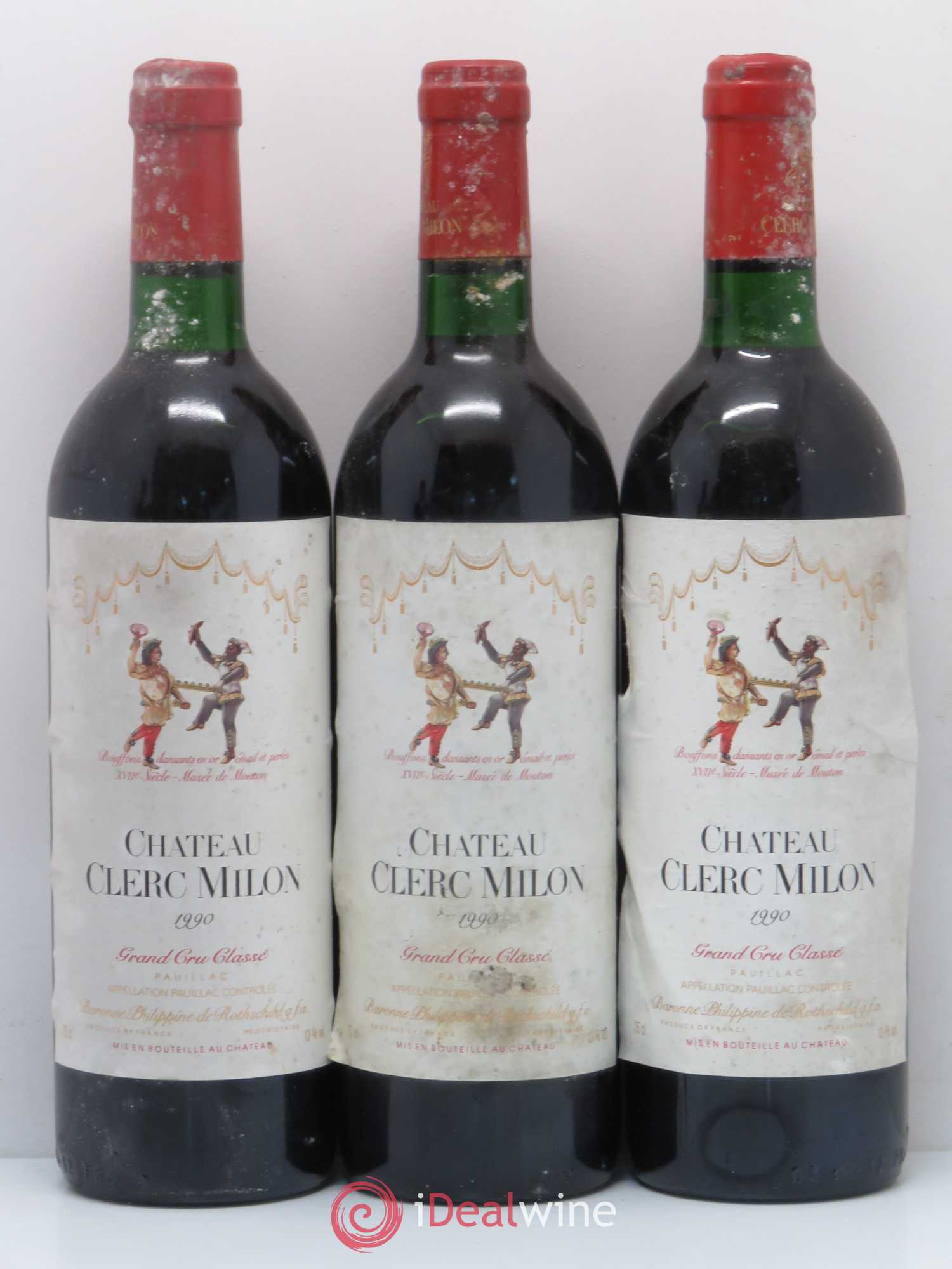 Château Clerc Milon 5ème Grand Cru Classé 1990 - Lot de 6 bouteilles - 1