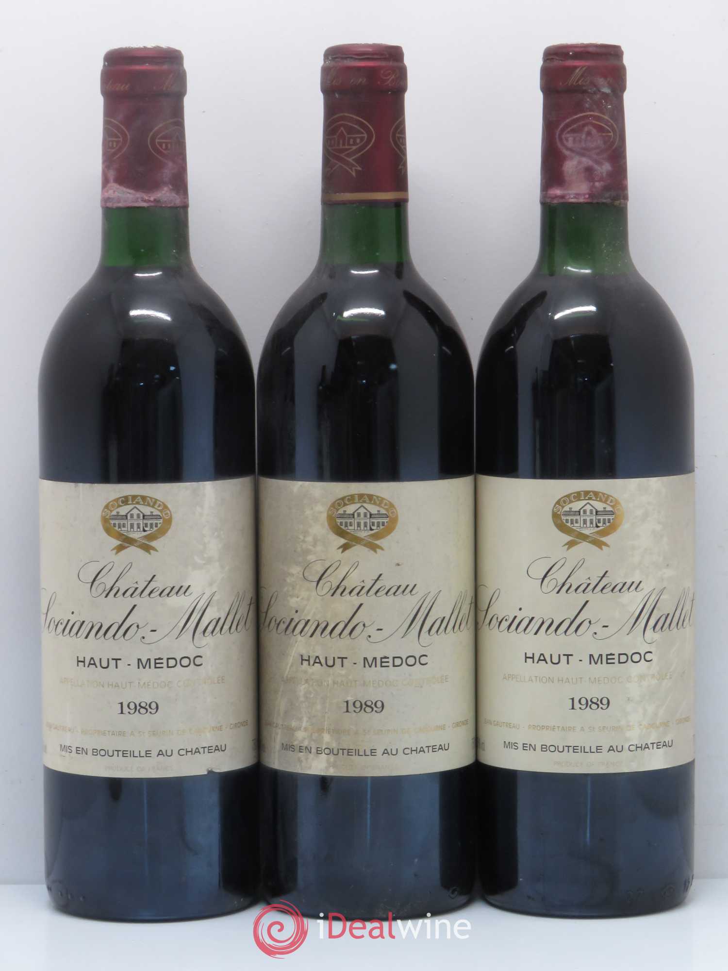 Château Sociando Mallet 1989 - Lot de 6 bouteilles - 1
