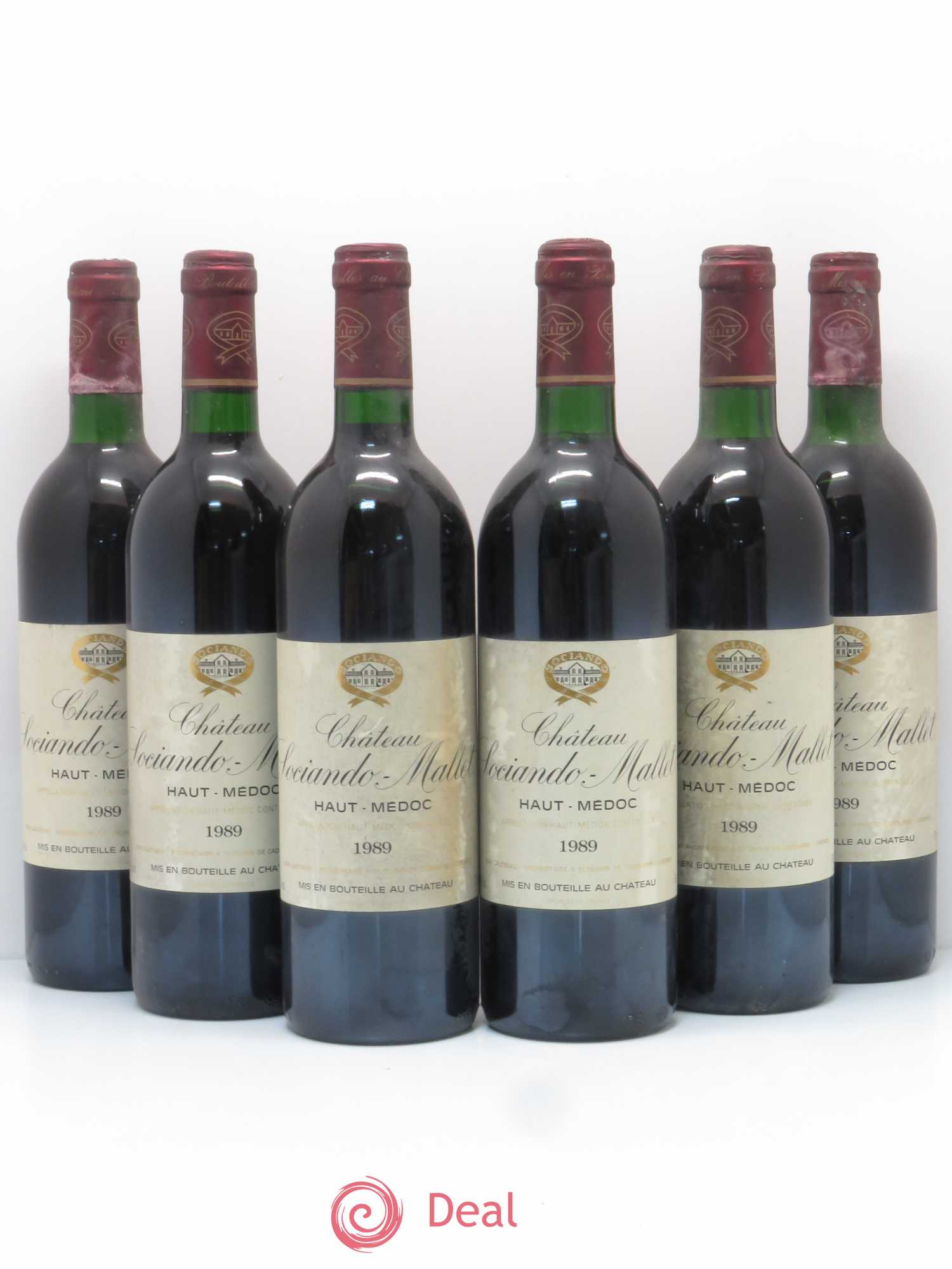 Château Sociando Mallet 1989 - Lot de 6 bouteilles - 0