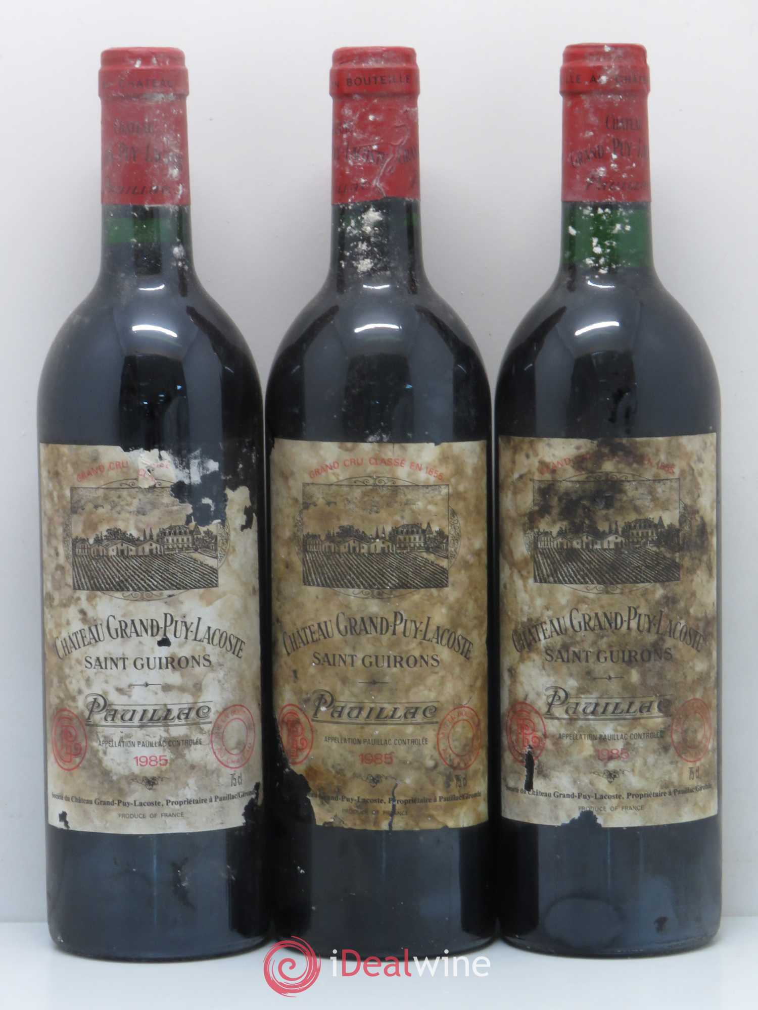 Château Grand Puy Lacoste 5ème Grand Cru Classé 1985 - Lot de 5 bouteilles - 1