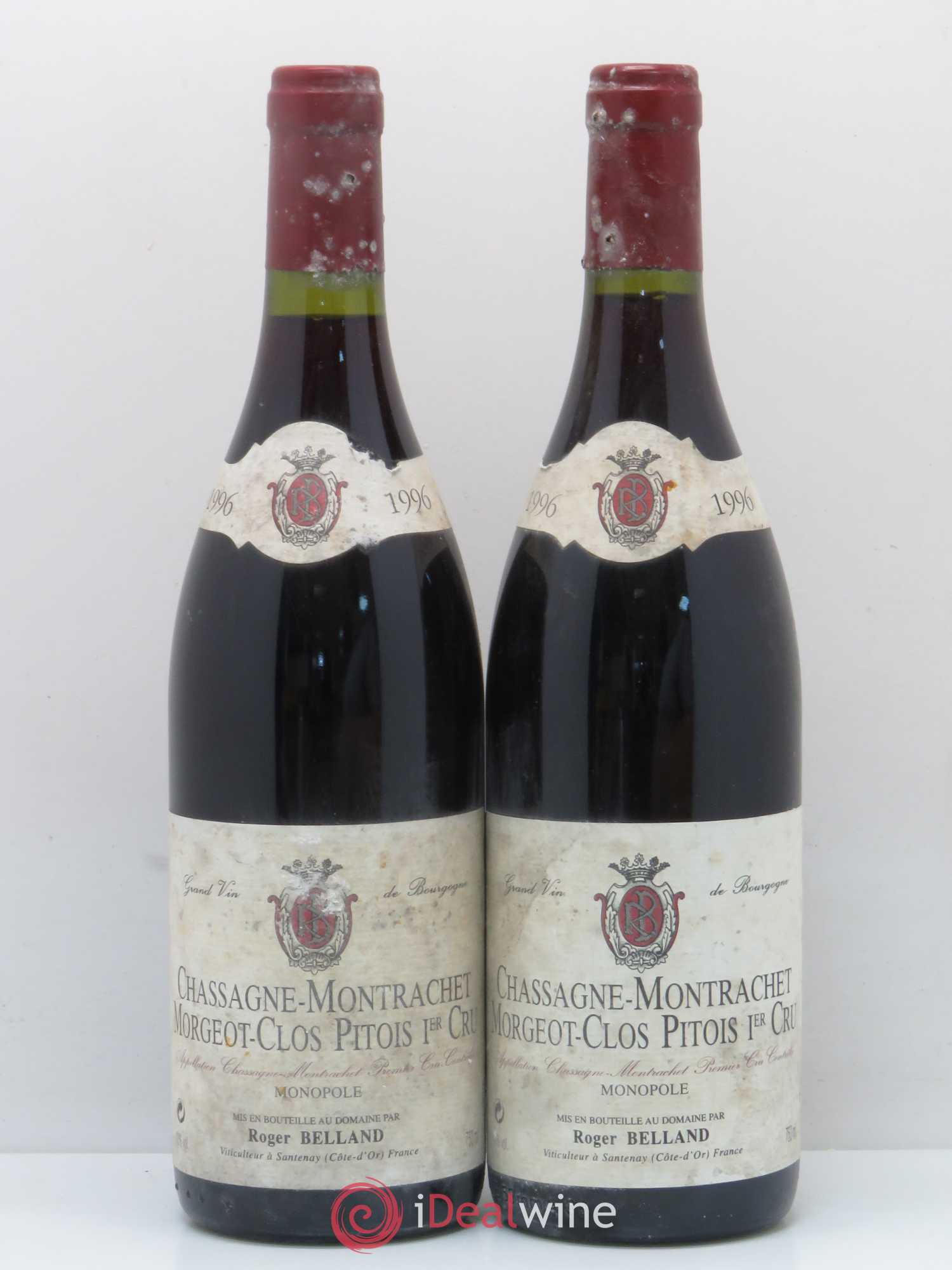Chassagne-Montrachet 1er Cru Morgeot Clos Pitois Domaine R. Belland 1996 - Lot de 2 bouteilles - 0