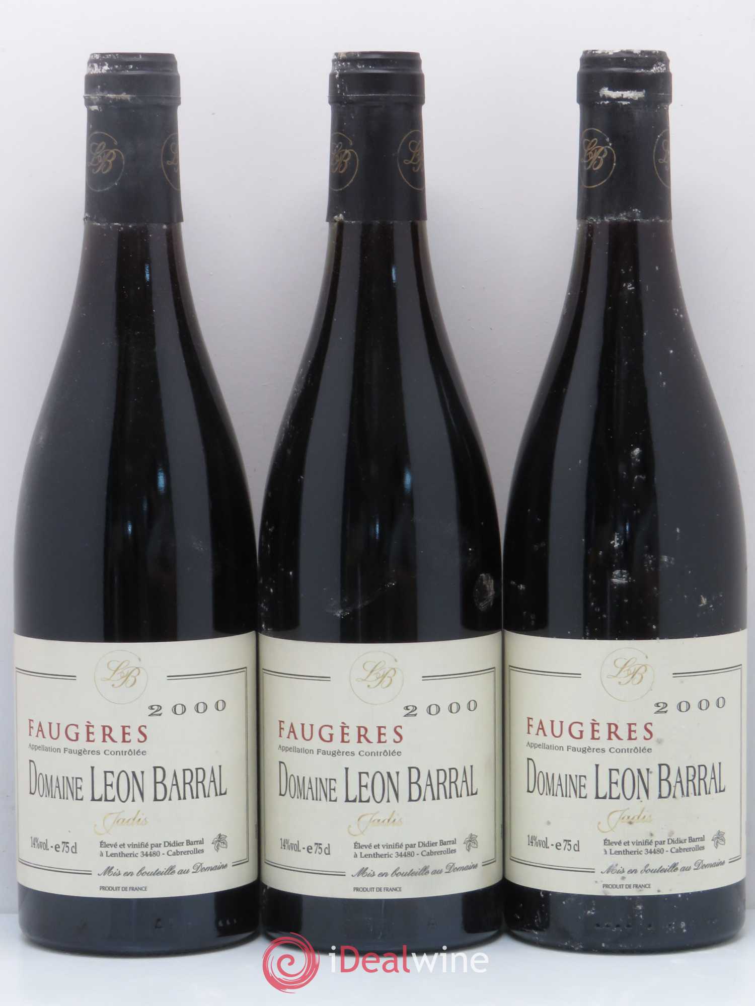 Faugères Jadis Domaine Léon Barral 2000 - Lot de 3 bouteilles - 0