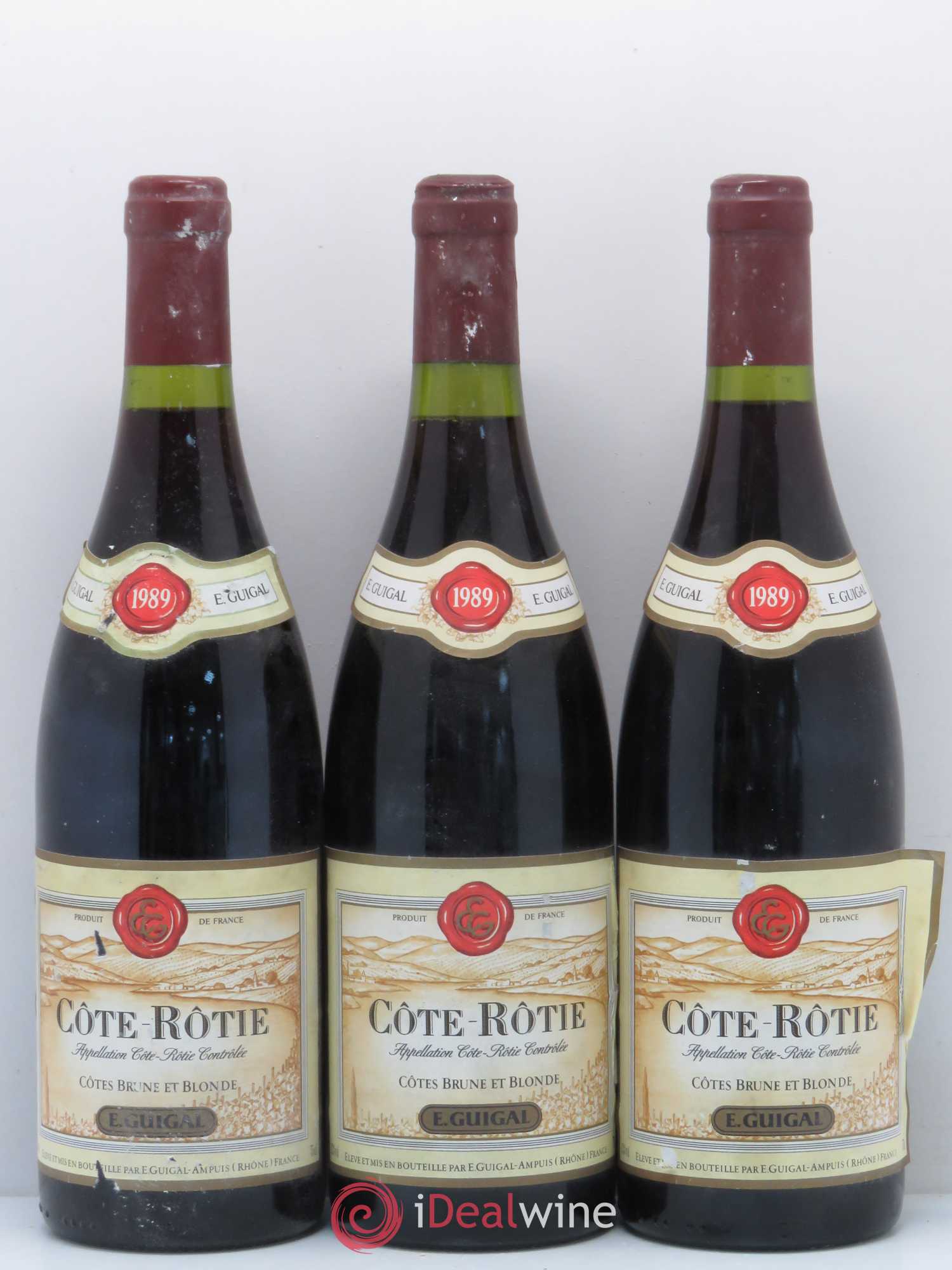 Côte-Rôtie Côtes Brune et Blonde Guigal 1989 - Lot de 3 bouteilles - 0