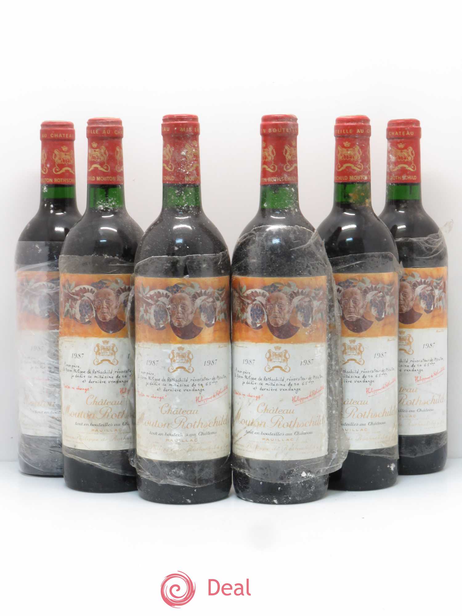 Château Mouton Rothschild 1er Grand Cru Classé 1987 - Lot de 6 bouteilles - 0