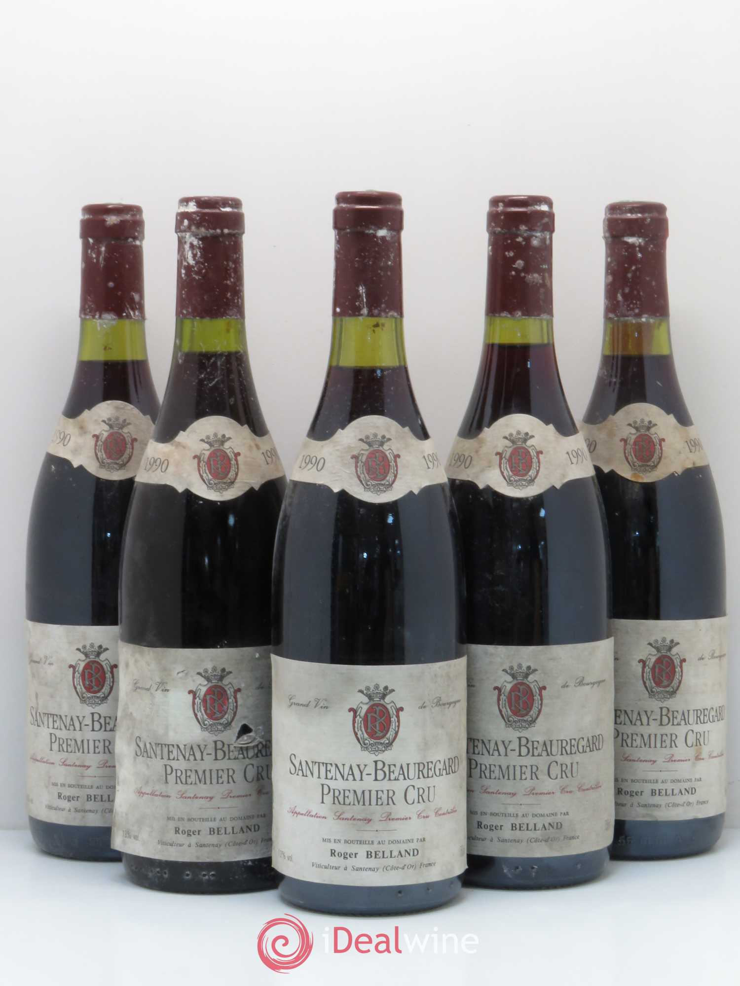Santenay 1er Cru Beauregard Domaine R. Belland 1990 - Lot de 5 bouteilles - 0