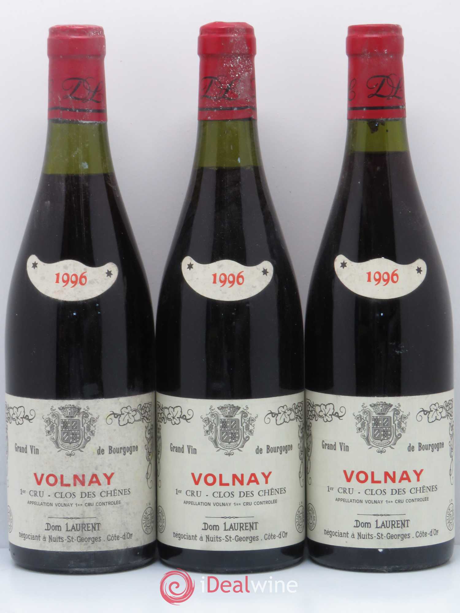 Volnay 1er Cru Clos des Chênes Vieilles Vignes Dominique Laurent 1996 - Lot de 3 bouteilles - 0