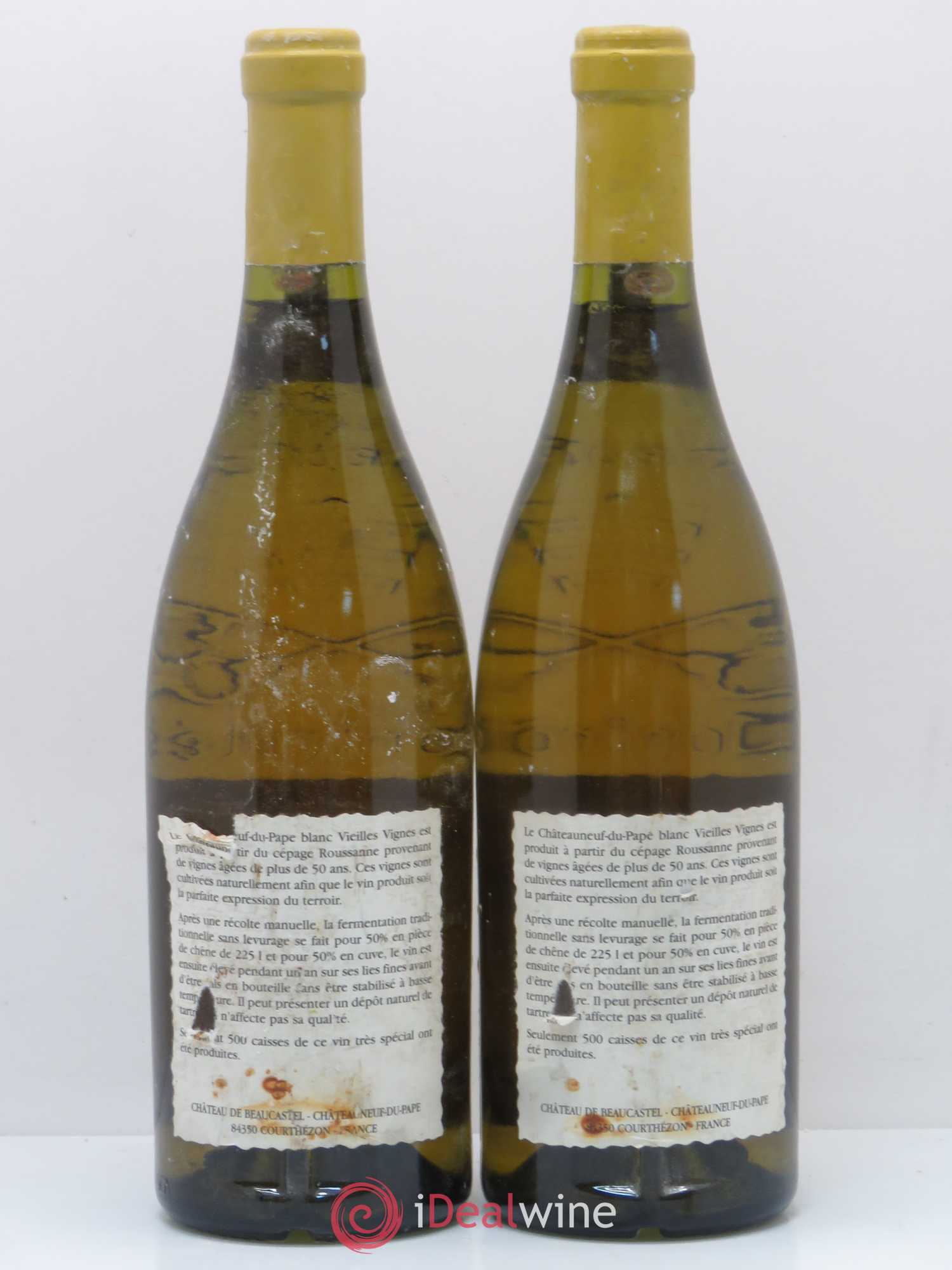 Châteauneuf-du-Pape Château de Beaucastel Vieilles vignes Roussanne Famille Perrin 1996 - Lot de 2 bouteilles - 1