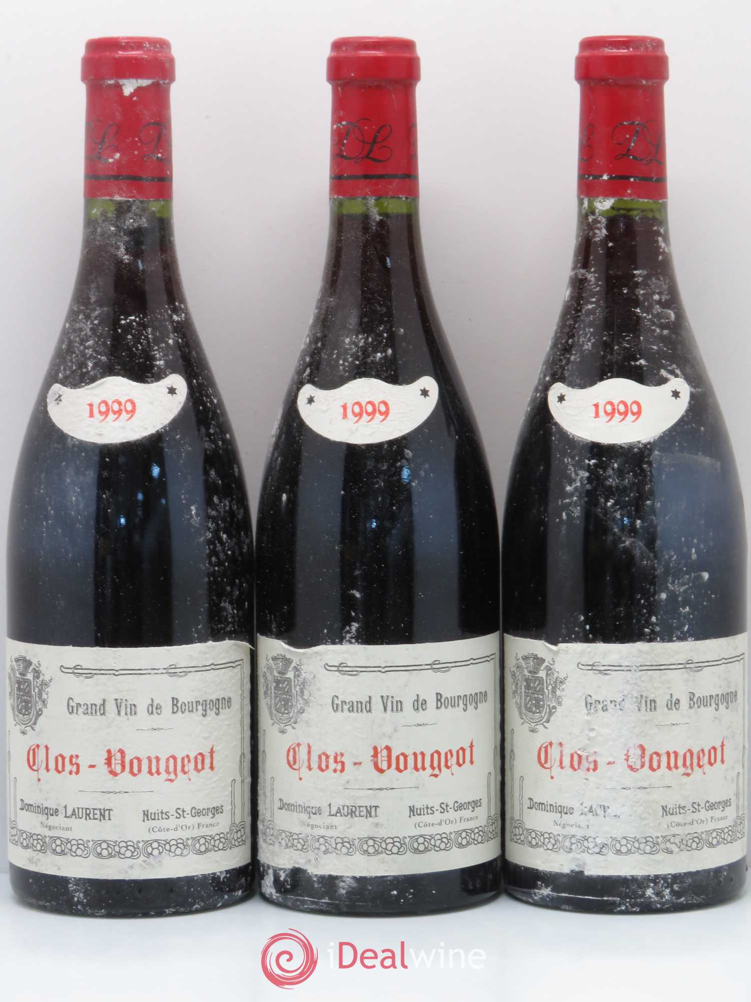 Clos de Vougeot Grand Cru Dominique Laurent 1999 - Lot de 3 bouteilles - 0