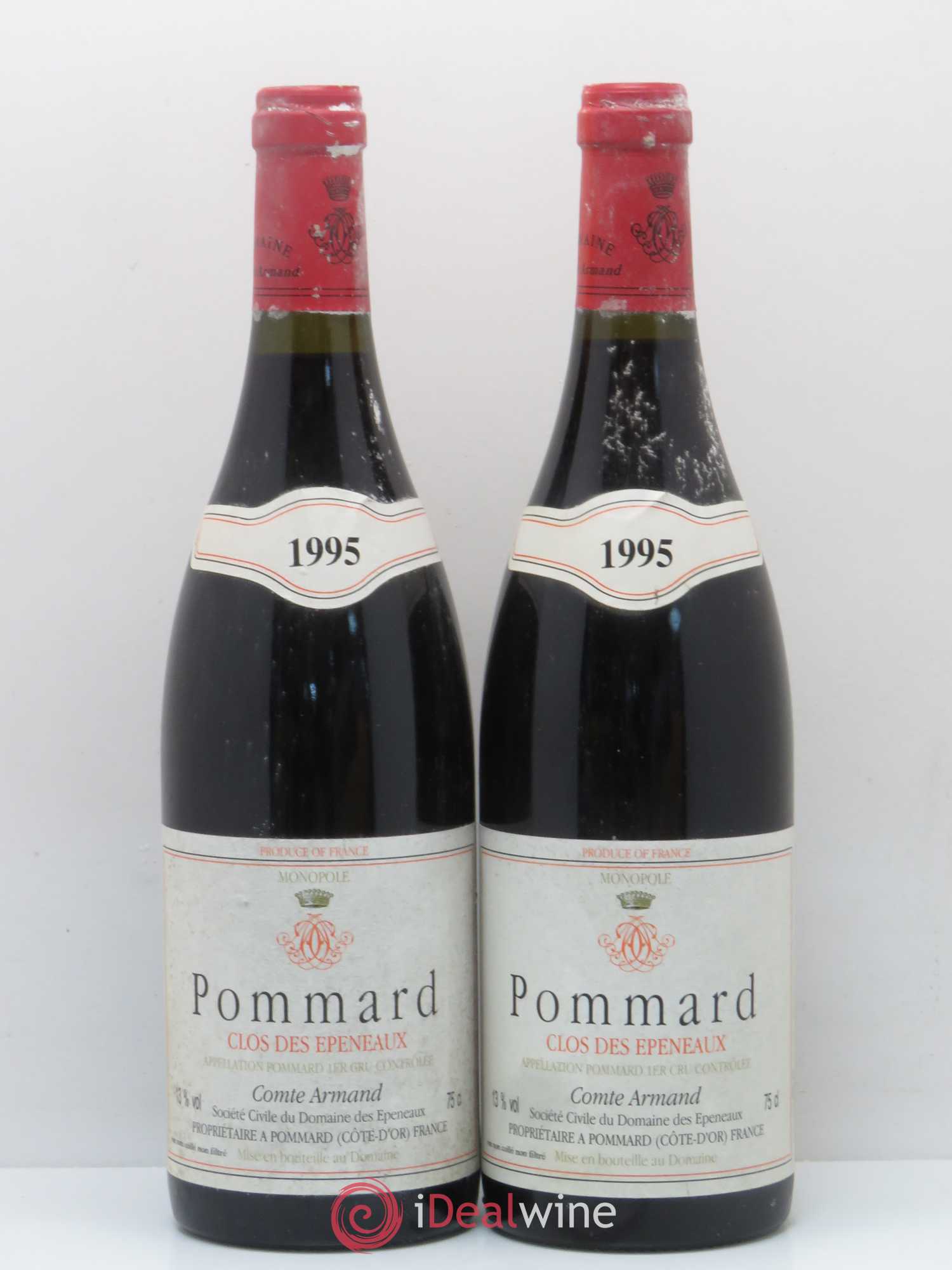 Pommard 1er Cru Clos des Epeneaux Comte Armand 1995 - Lot de 2 bouteilles - 0