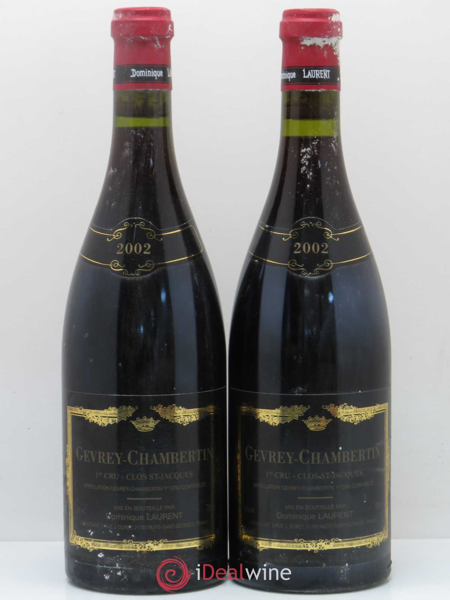 Gevrey-Chambertin 1er Cru Clos Saint Jacques Dominique Laurent 2002 - Lot de 2 bouteilles - 0