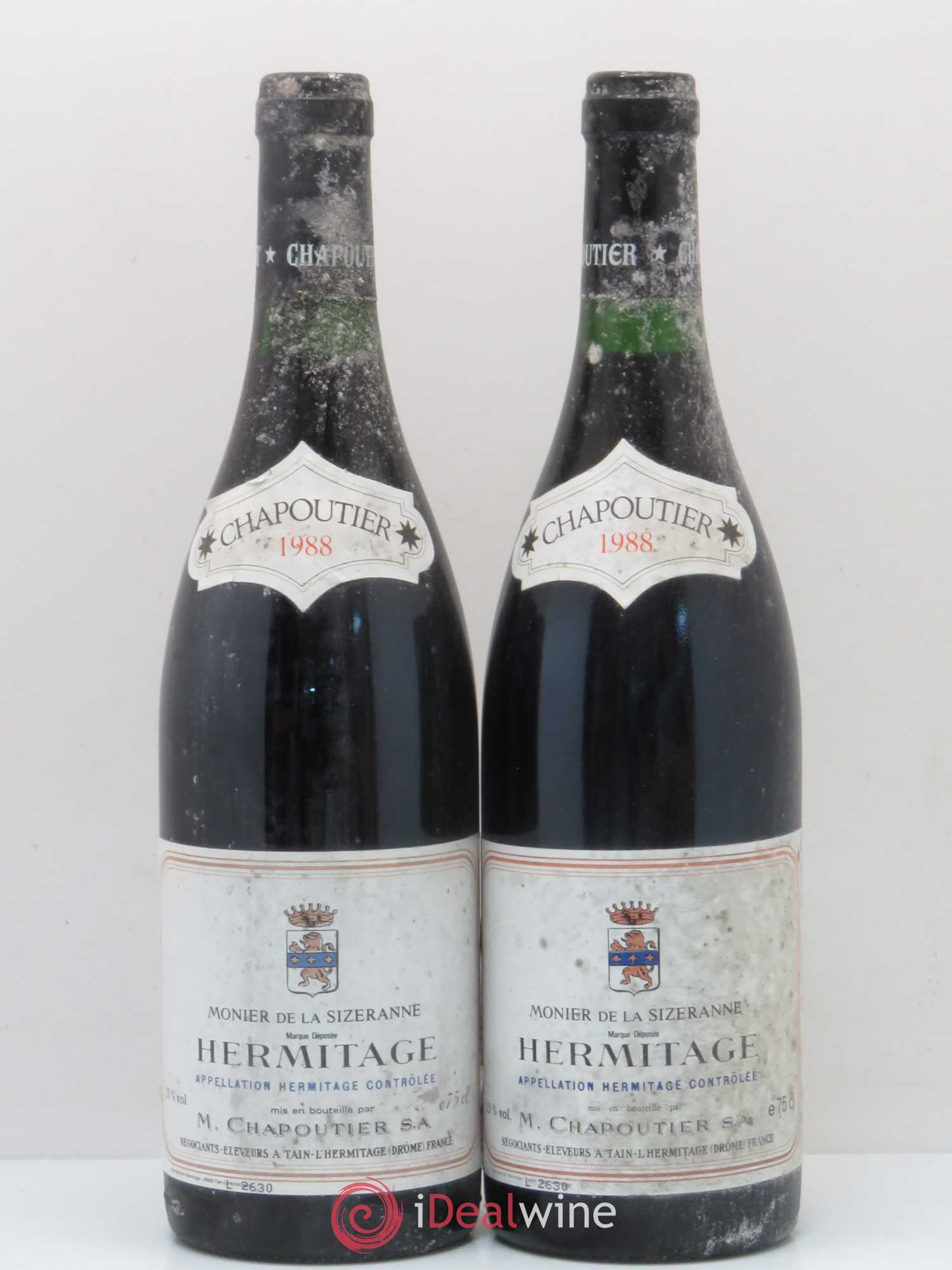 Hermitage Monier de La Sizeranne Chapoutier 1988 - Lot de 2 bouteilles - 0