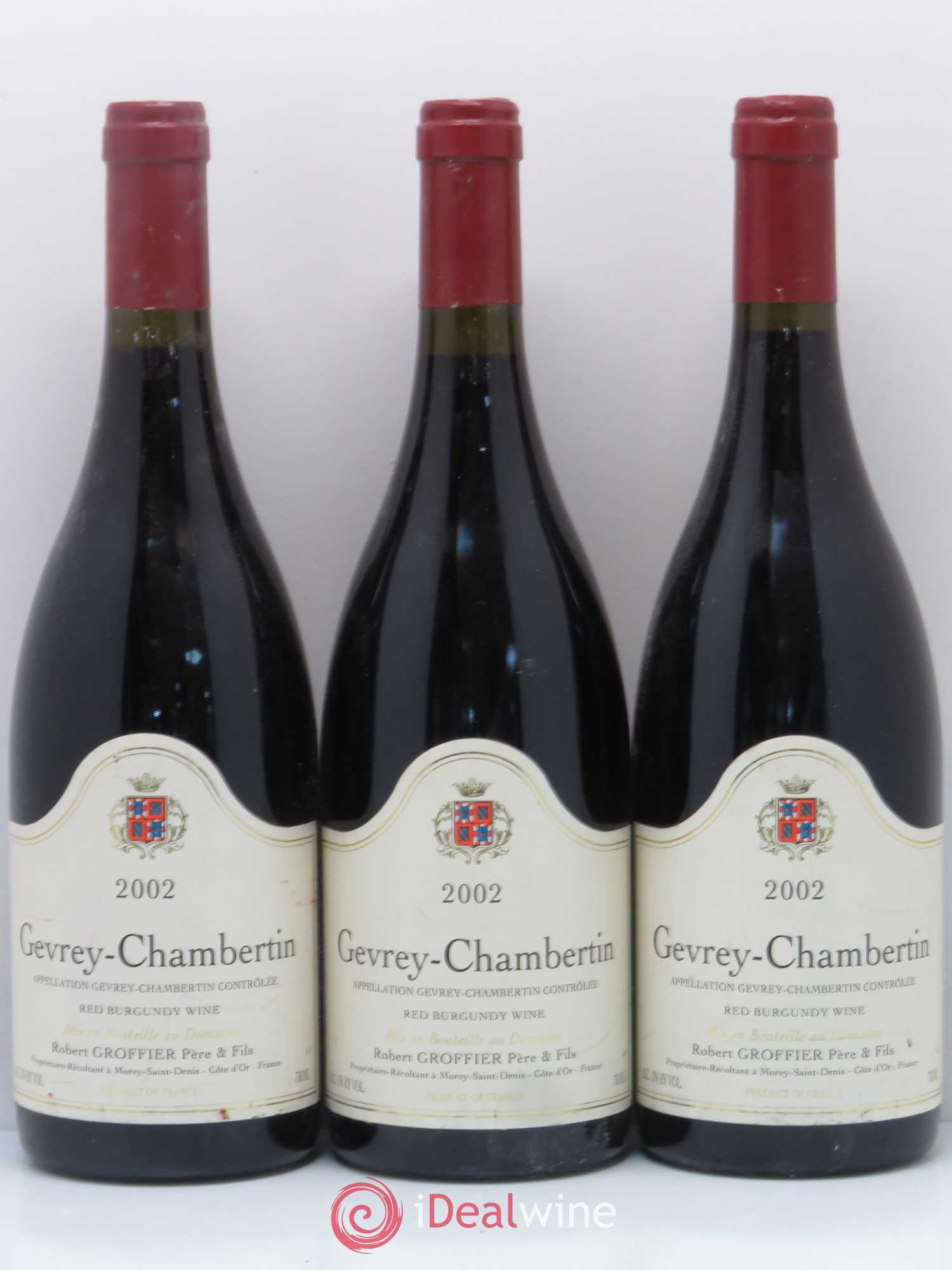 Gevrey-Chambertin R. Groffier 2002 - Lot de 3 bouteilles - 0