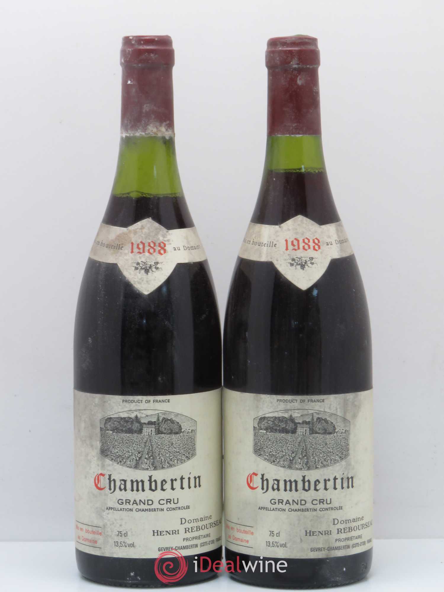 Chambertin Grand Cru Henri Rebourseau 1988 - Lot de 2 bouteilles - 0