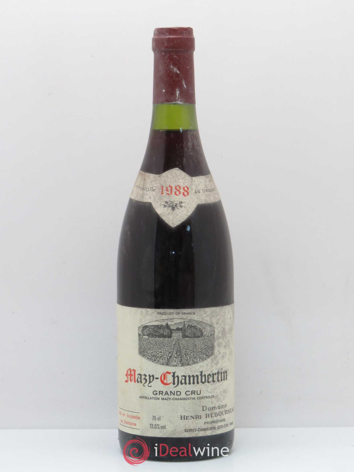 Mazis-Chambertin Grand Cru Henri Rebourseau 1988 - Lot de 1 bouteille - 0