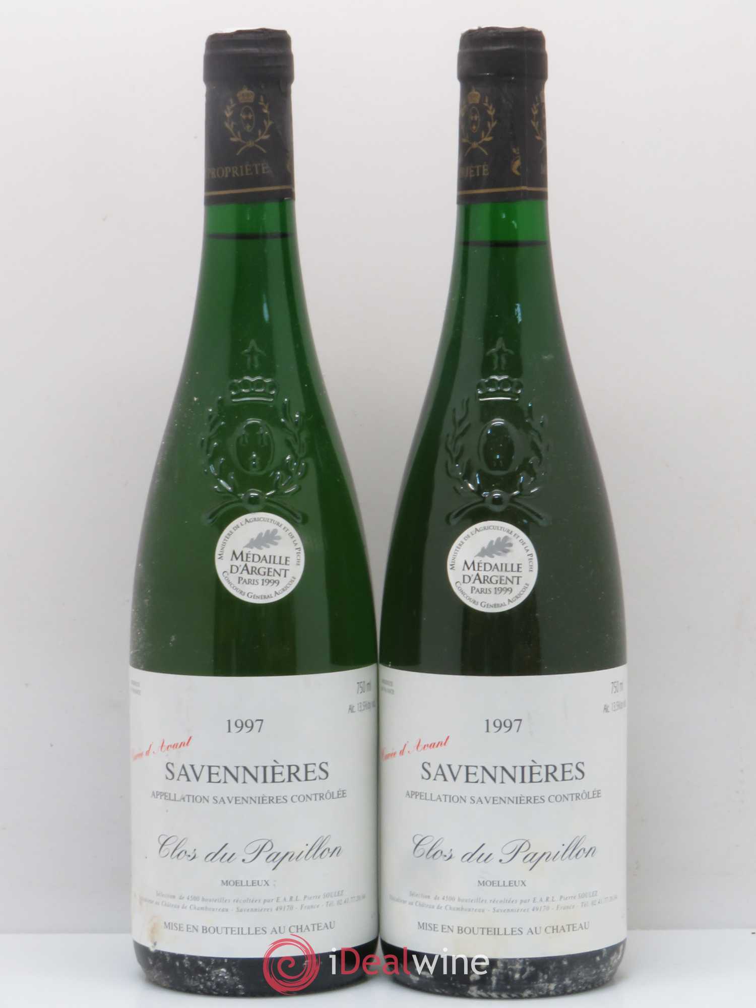 Savennières Clos du Papillon Cuvée d'avant Château de Chamboureau 1997 - Lotto di 2 bottiglie - 0