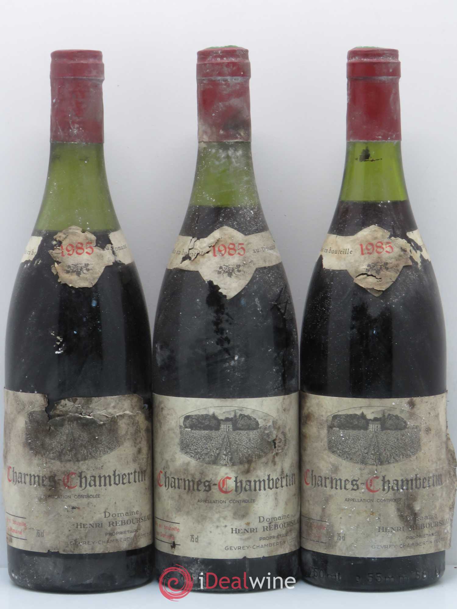 Charmes-Chambertin Grand Cru Henri Rebourseau 1985 - Lot de 3 bouteilles - 0