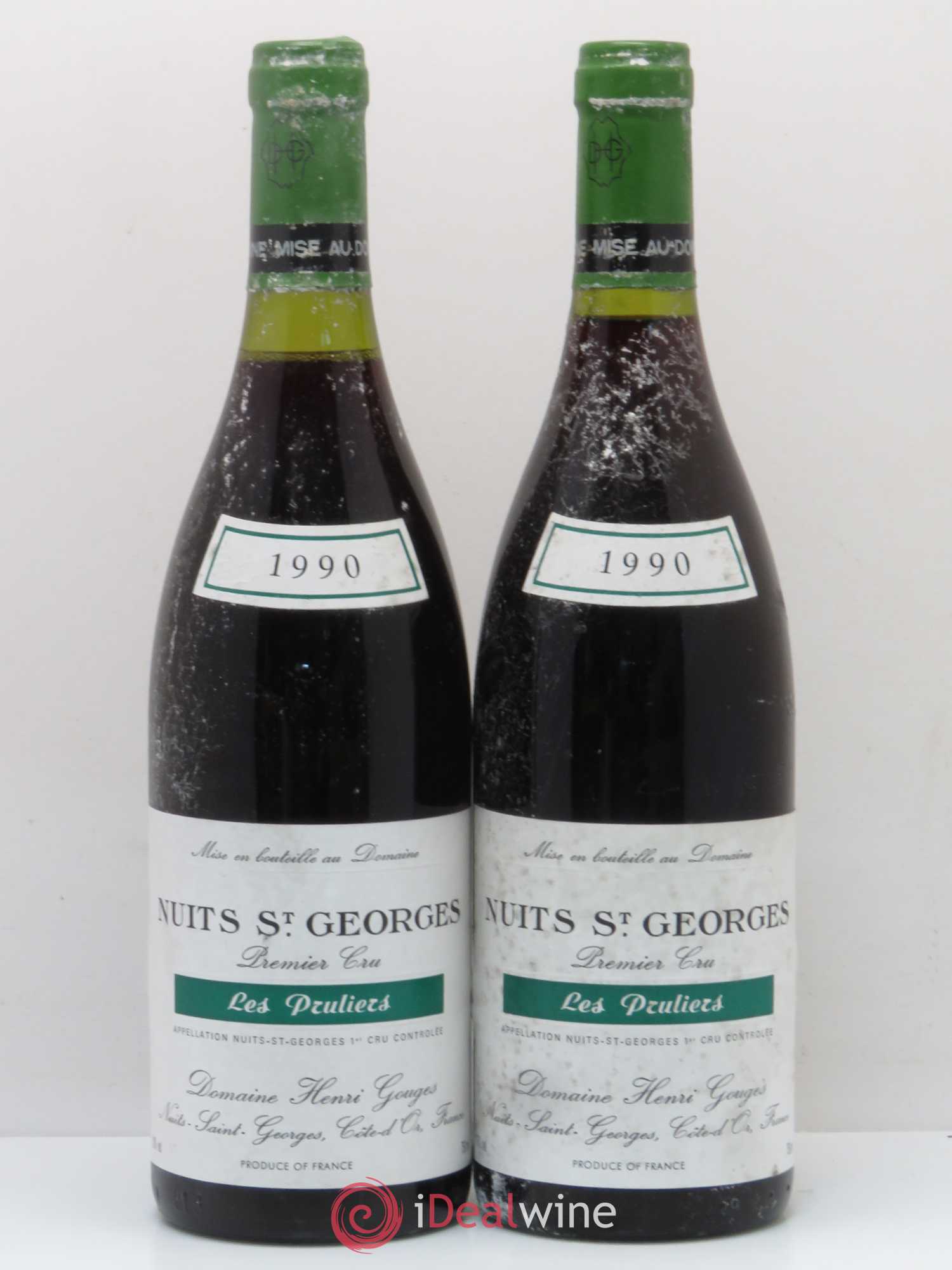 Nuits-Saint-Georges 1er Cru Les Pruliers Henri Gouges 1990 - Lot of 2 bottles - 0