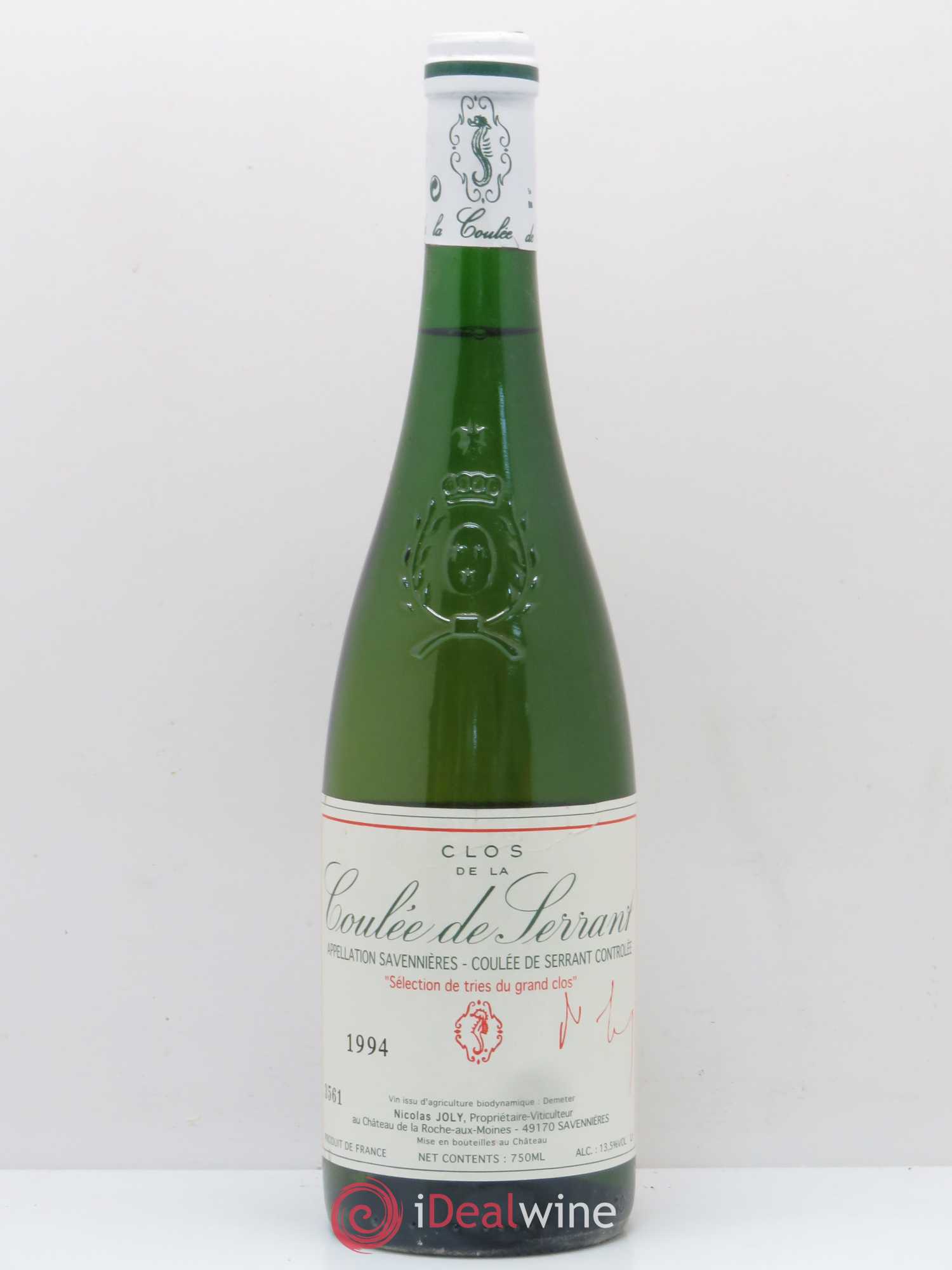 Savennières Clos de la Coulée de Serrant Vignobles de la Coulée de Serrant - Nicolas Joly Séléction de Tries du Grand Clos 1994 - Posten von 1 Flasche - 0