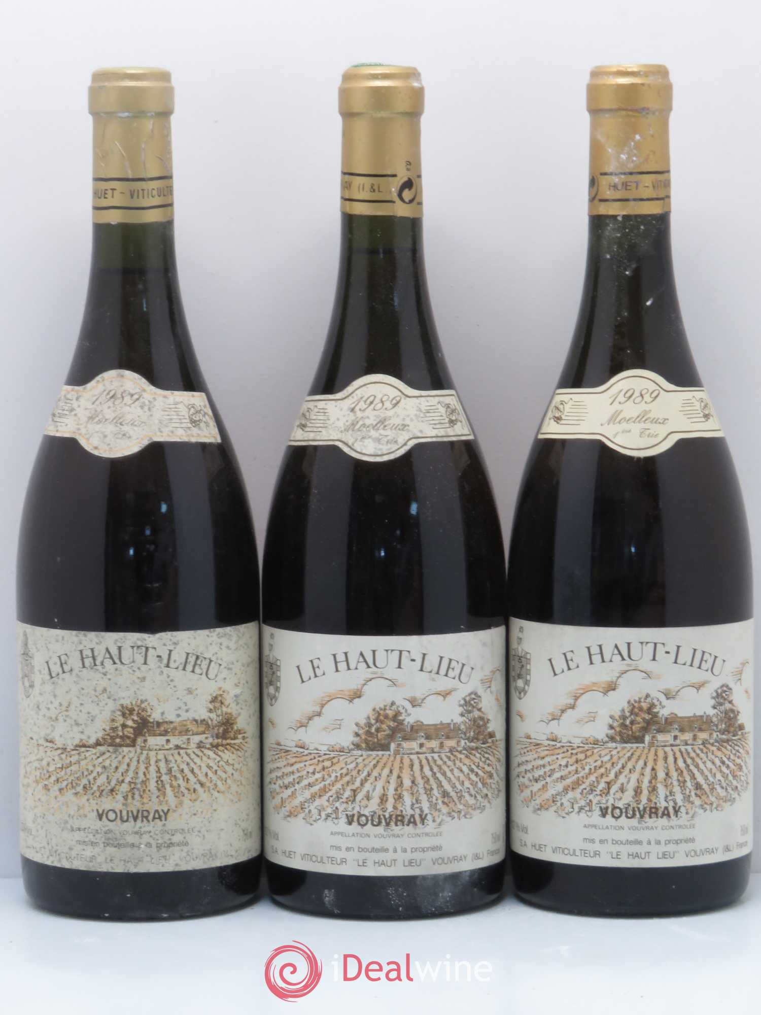 Vouvray Le Haut-Lieu Moelleux 1ère Trie Domaine Huet 1989 - Lotto di 3 bottiglie - 0