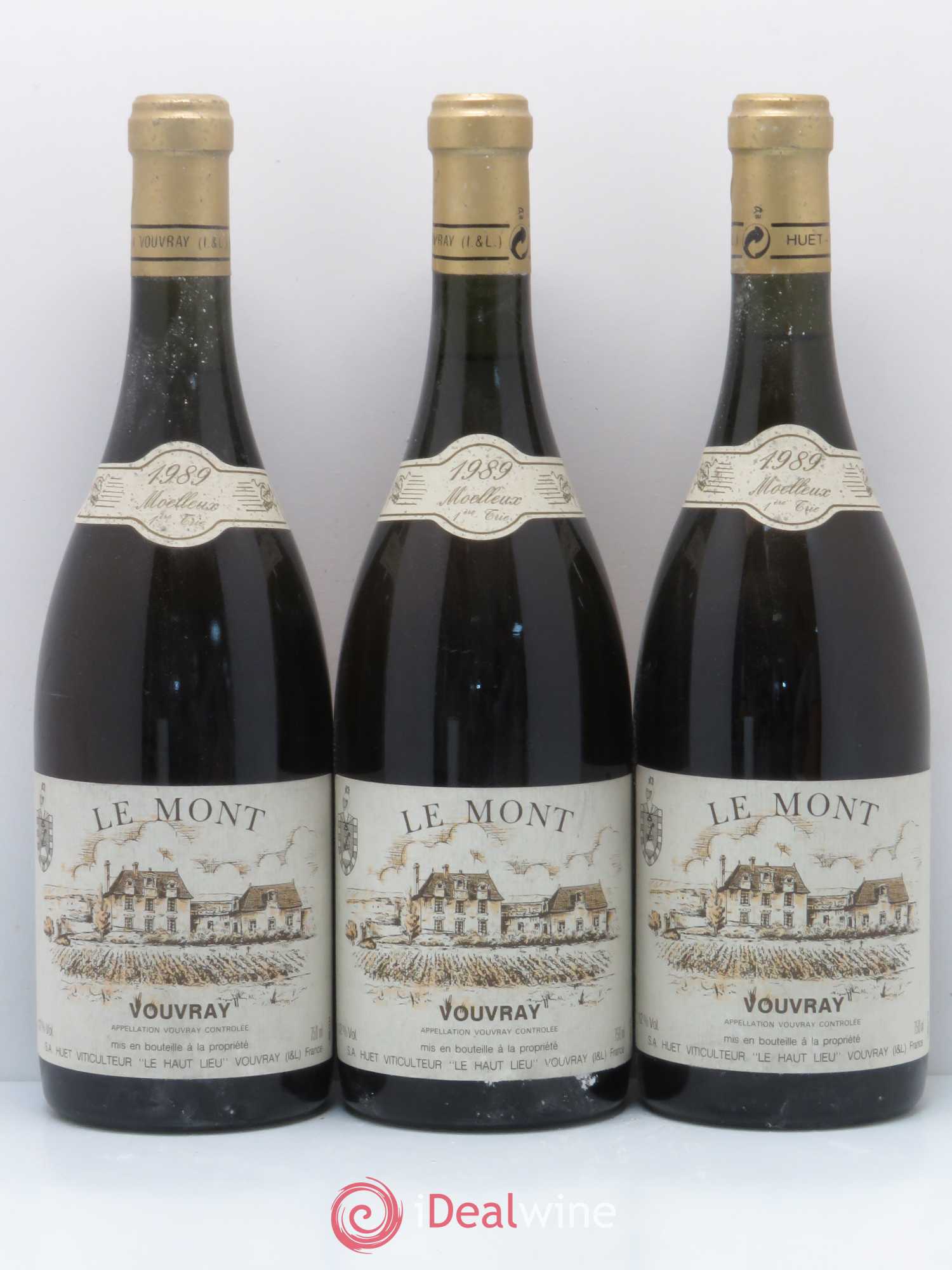 Vouvray Le Mont Moelleux 1ère Trie Domaine Huet 1989 - Lotto di 3 bottiglie - 0