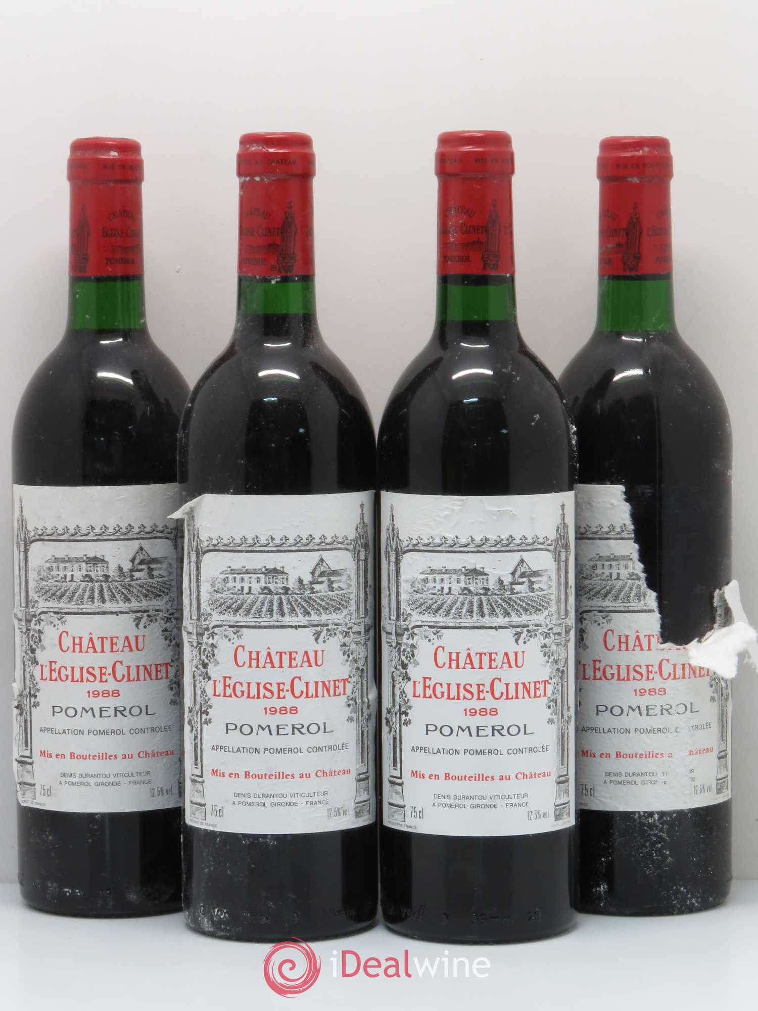 Château l' Église Clinet 1988 - Lot de 4 bouteilles - 0