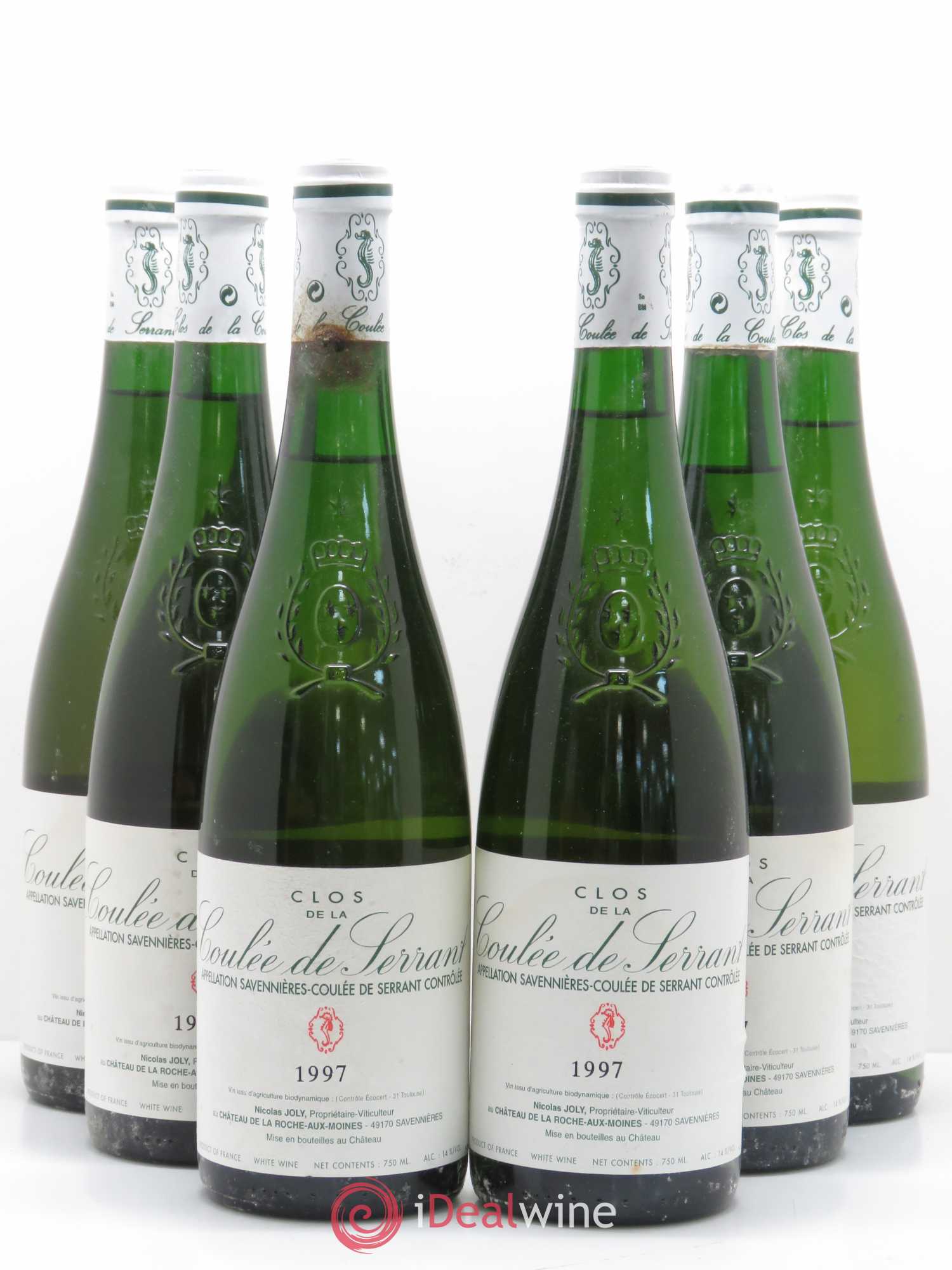 Savennières Clos de la Coulée de Serrant Vignobles de la Coulée de Serrant - Nicolas Joly 1997 - Lot de 6 bouteilles - 0