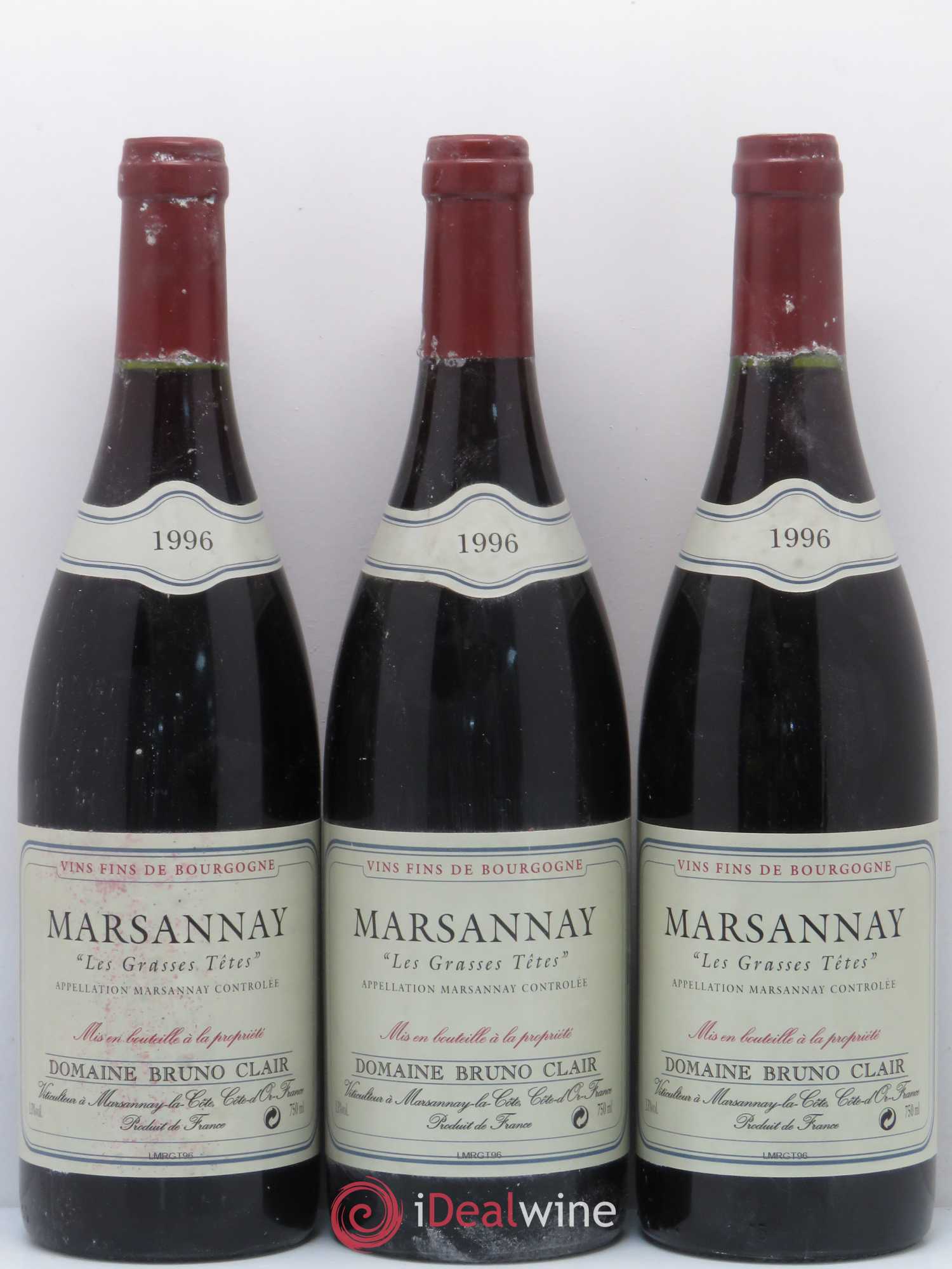 Marsannay Les Grasses Tetes Bruno Clair (Domaine) 1996 - Lot de 6 bouteilles - 1