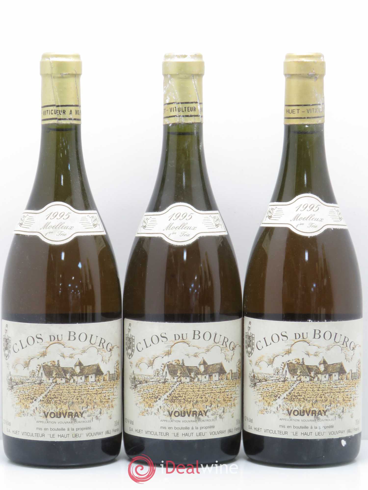 Vouvray Clos du Bourg Moelleux 1ère trie Domaine Huet 1995 - Lotto di 6 bottiglie - 1