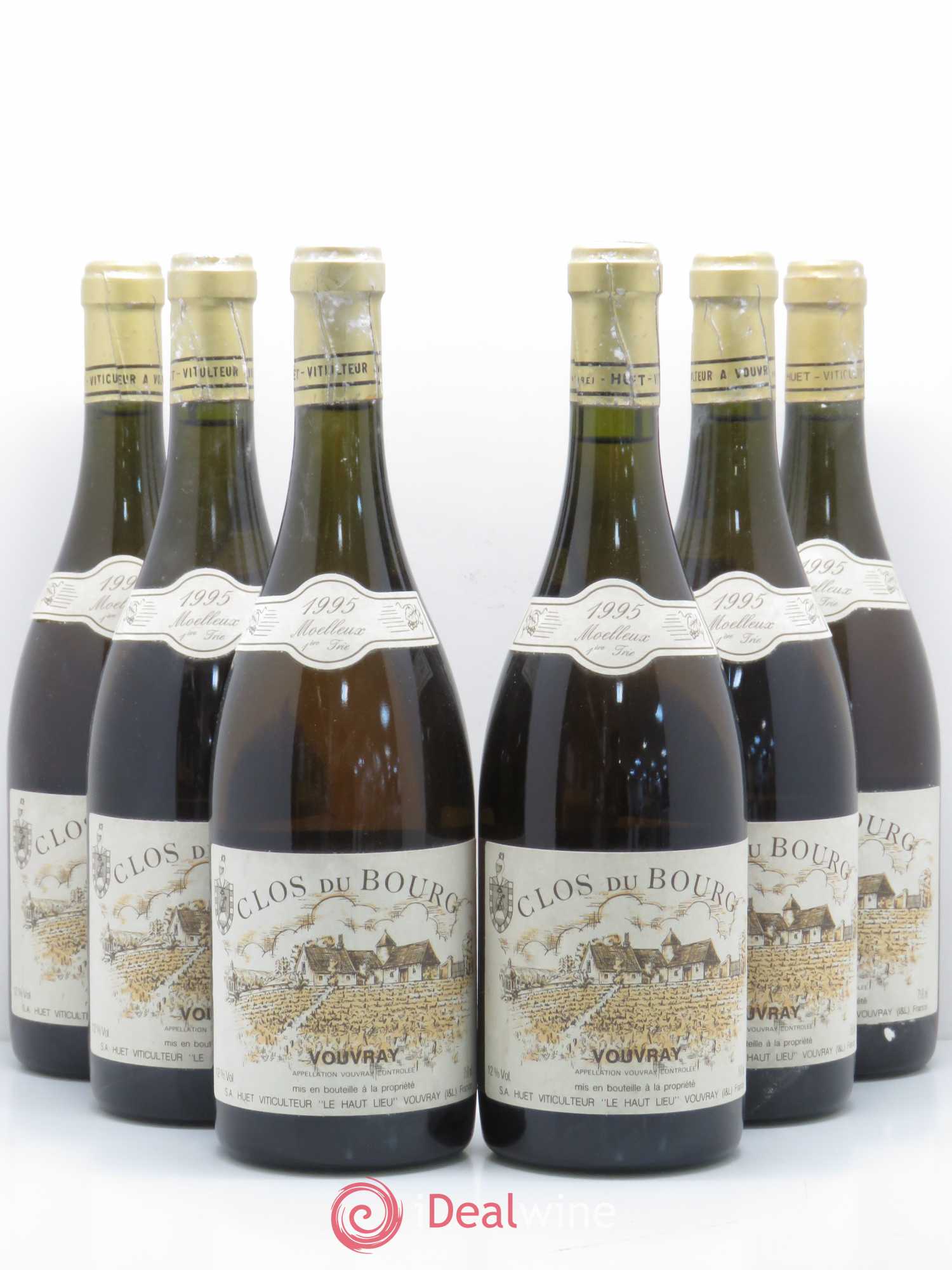 Vouvray Clos du Bourg Moelleux 1ère trie Domaine Huet 1995 - Lotto di 6 bottiglie - 0