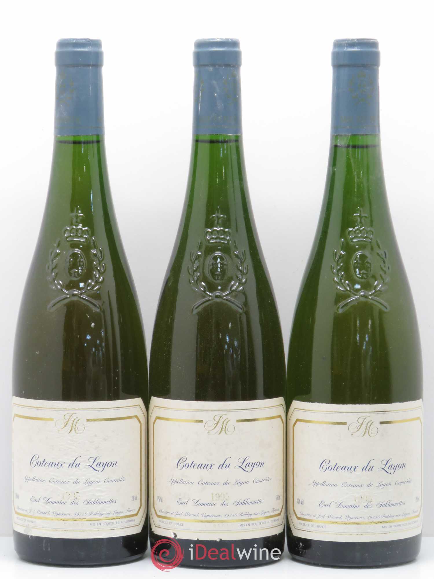 Coteaux du Layon Domaine des Sablonnettes J. Ménard 1995 - Lotto di 5 bottiglie - 1
