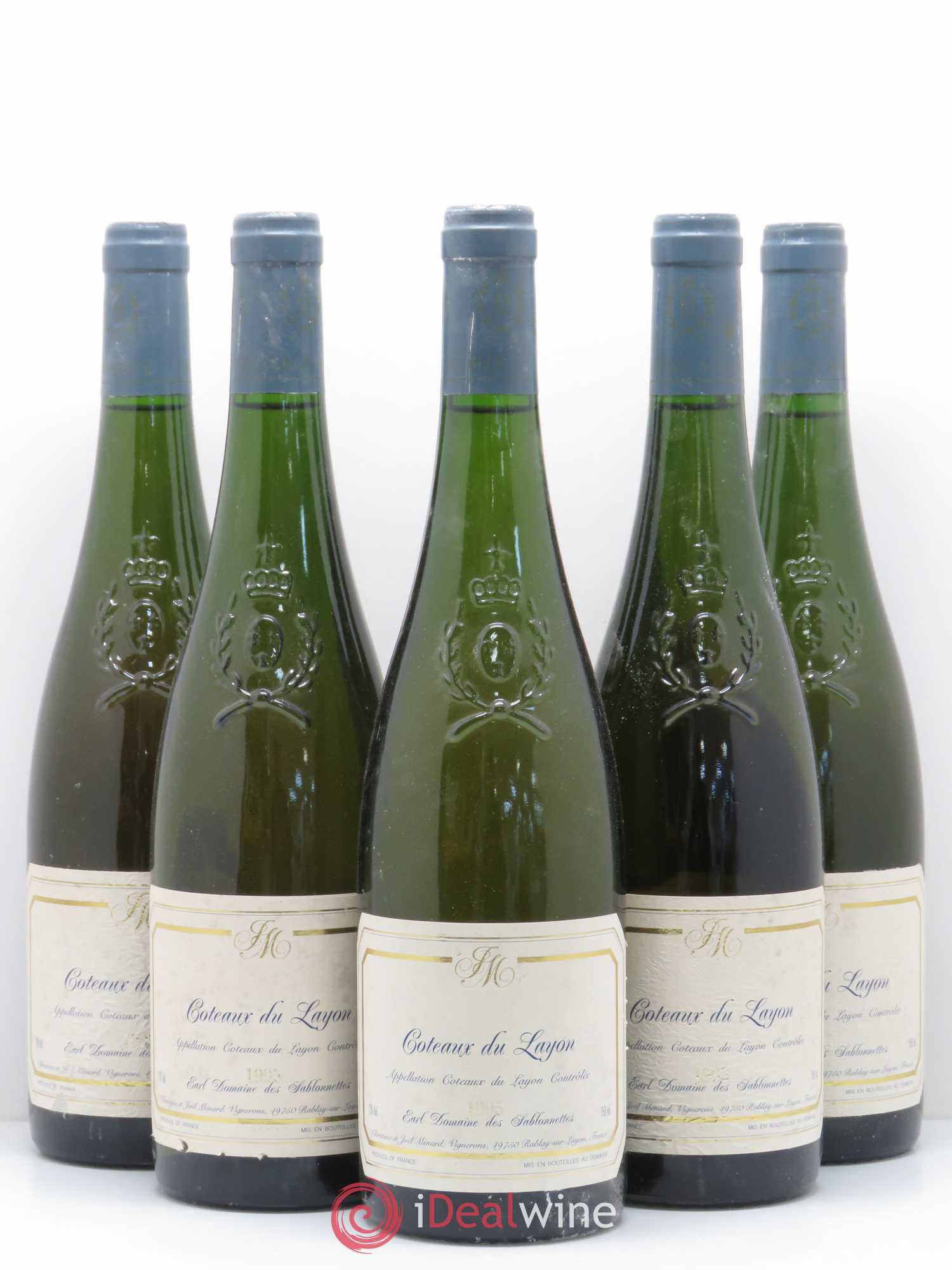 Coteaux du Layon Domaine des Sablonnettes J. Ménard 1995 - Lotto di 5 bottiglie - 0