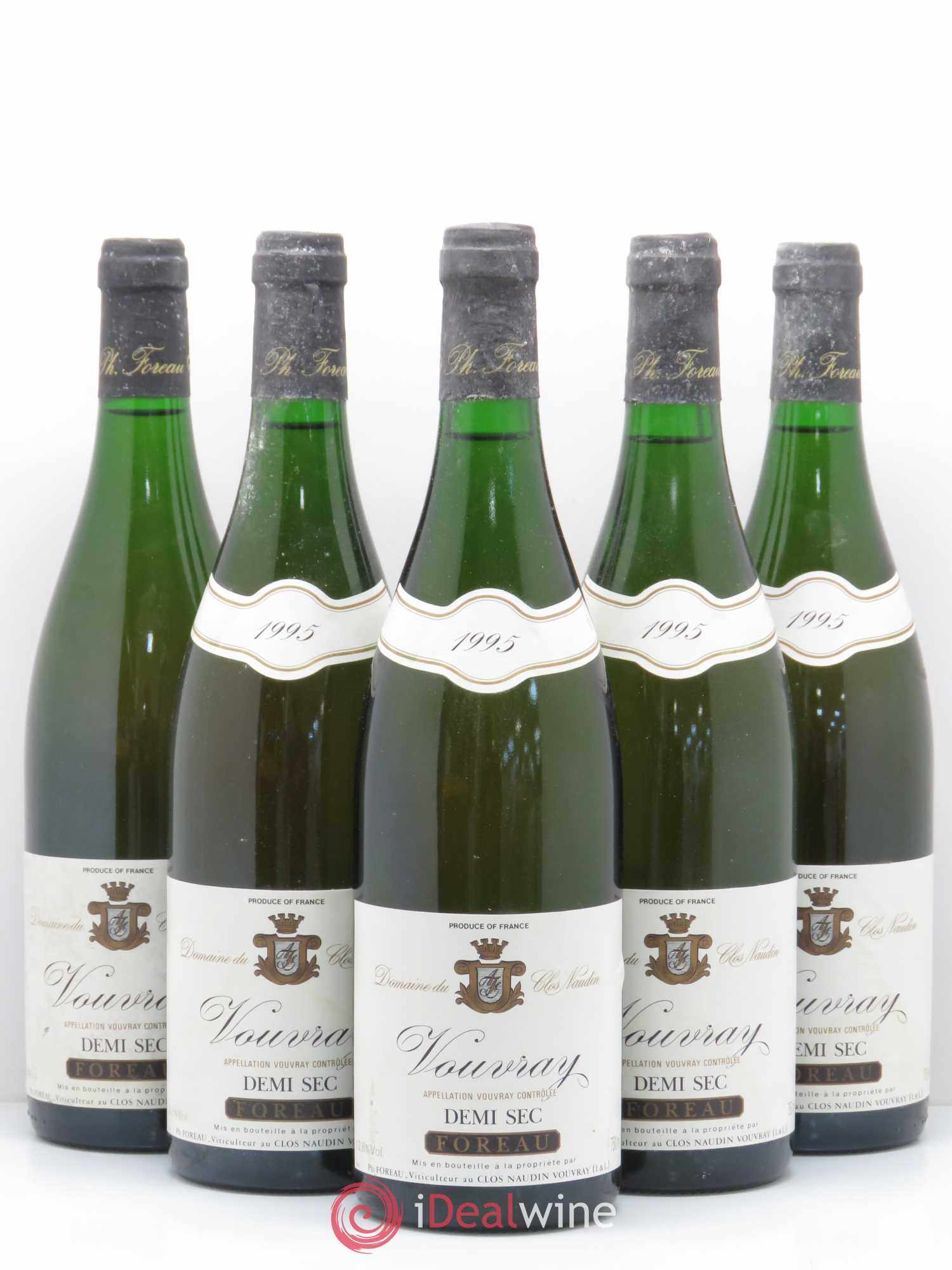 Vouvray Demi-Sec Clos Naudin - Philippe Foreau 1995 - Lot de 5 bouteilles - 0